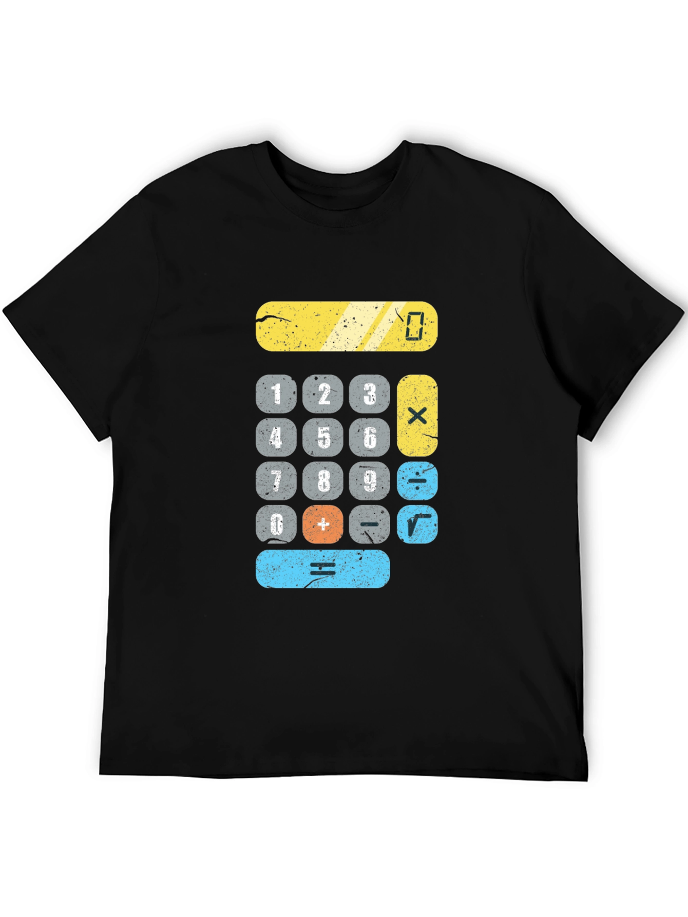 Calculator Graphic Print Black T-Shirt