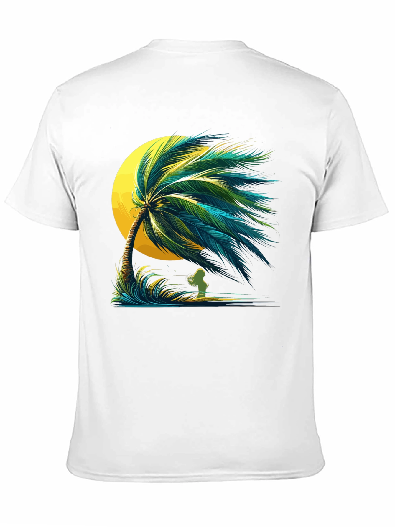 Tropical Palm Tree Graphic Black T-Shirt