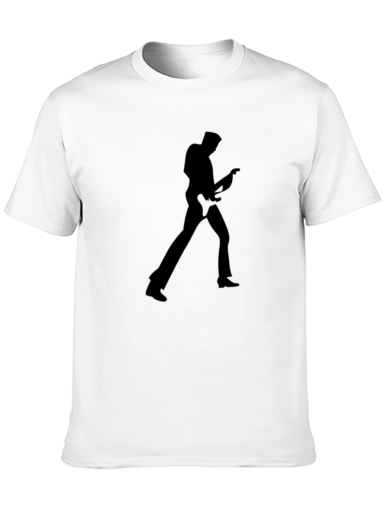 Black Silhouette Guitar Player Graphic Tee