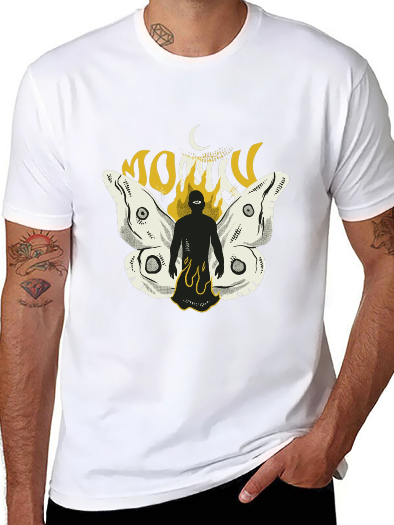 Mothman Graphic T-Shirt - Black