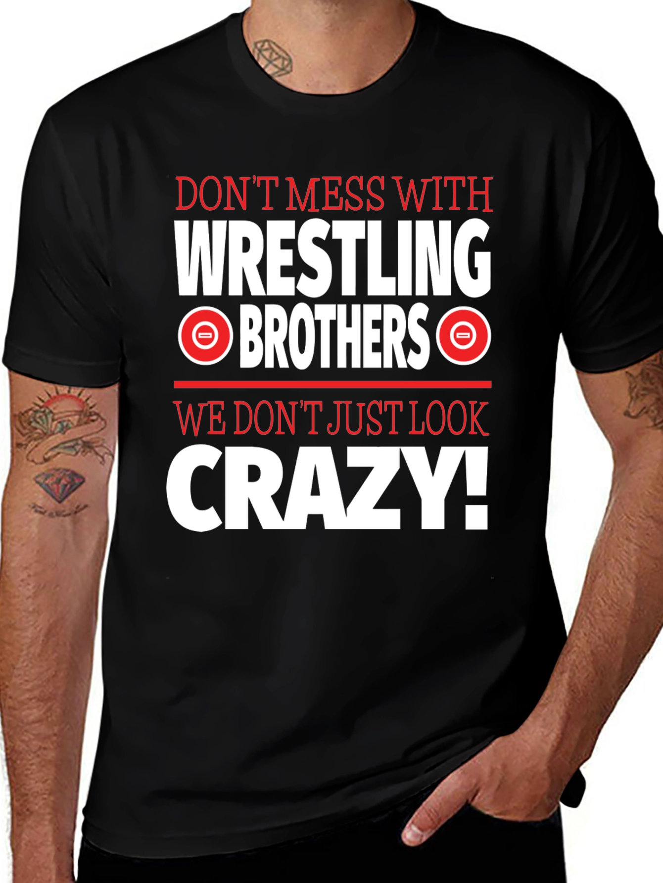Wrestling Brothers Crazy Graphic Tee
