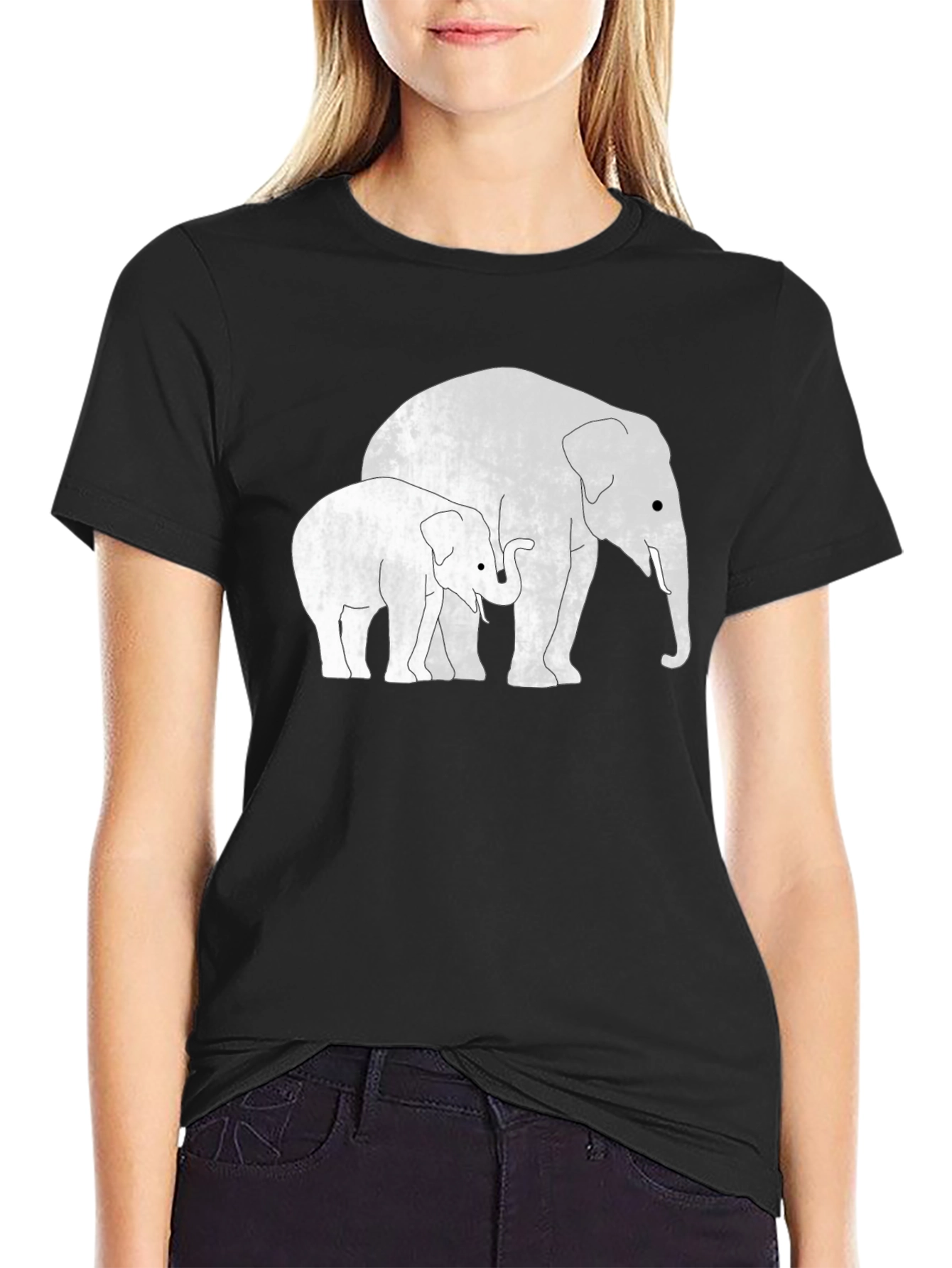 Elephant Family Black T-Shirt
