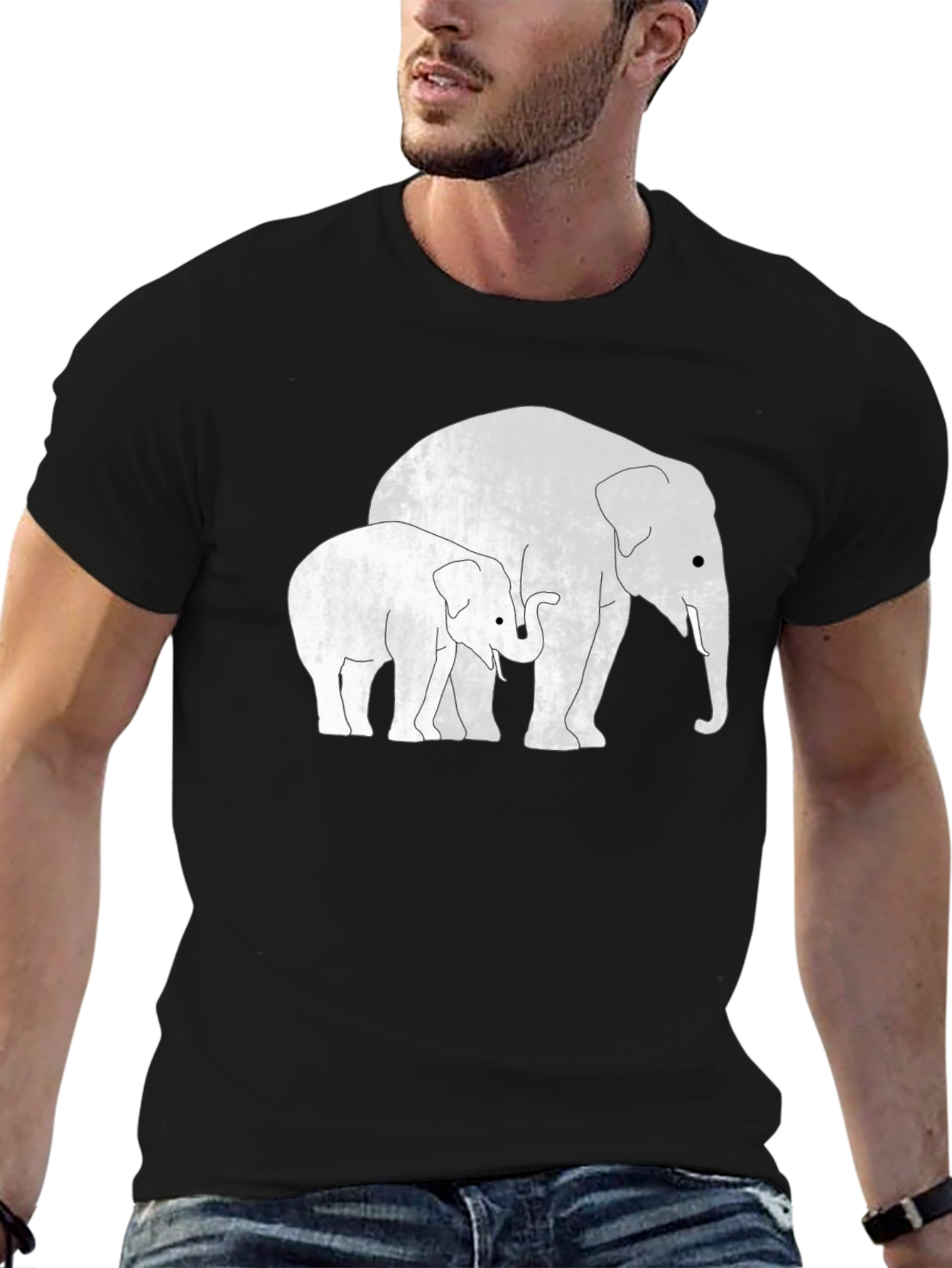 Elephant Family Black T-Shirt