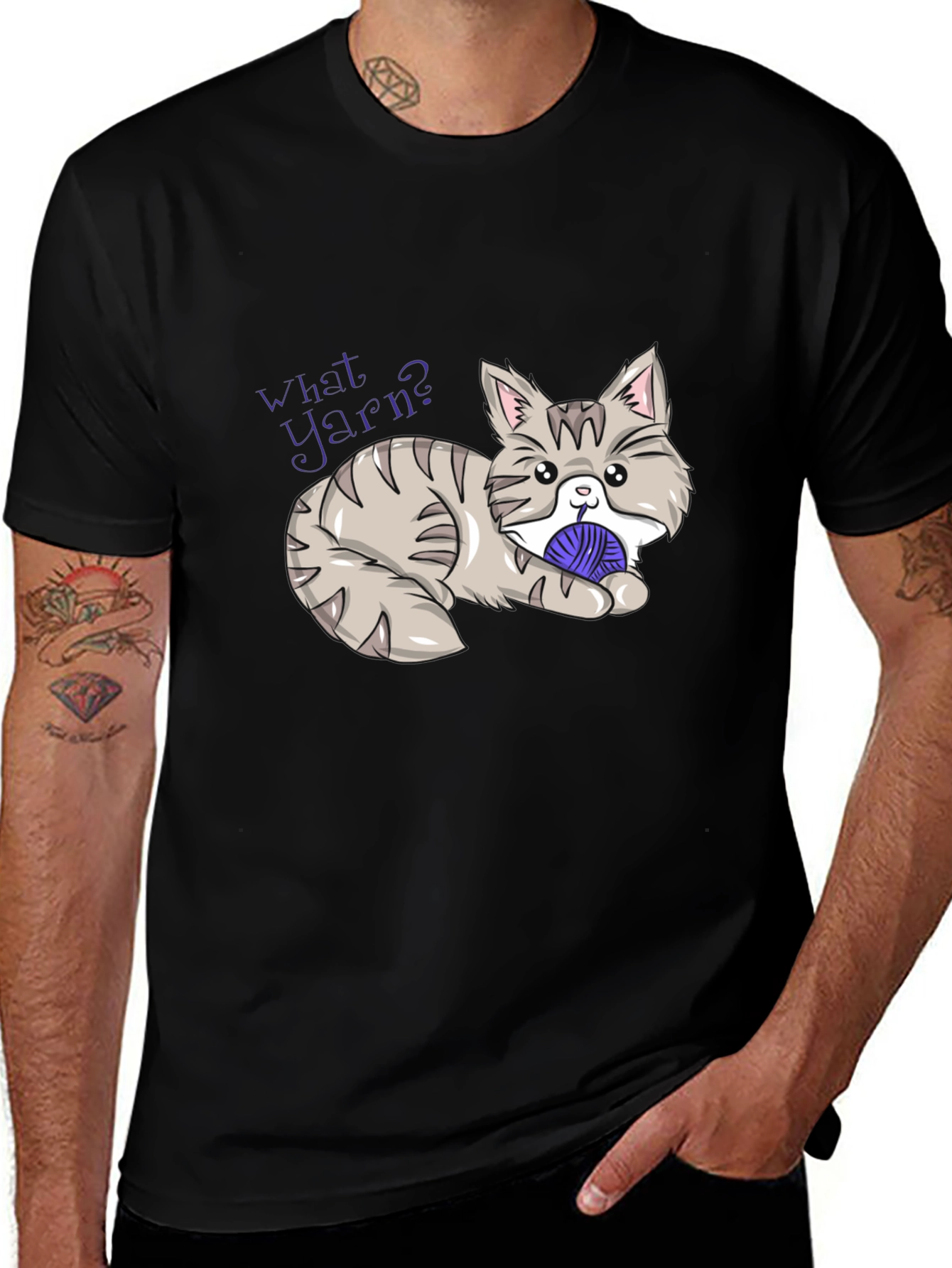 What Yarn? Cat Graphic T-Shirt - Novelty Tee