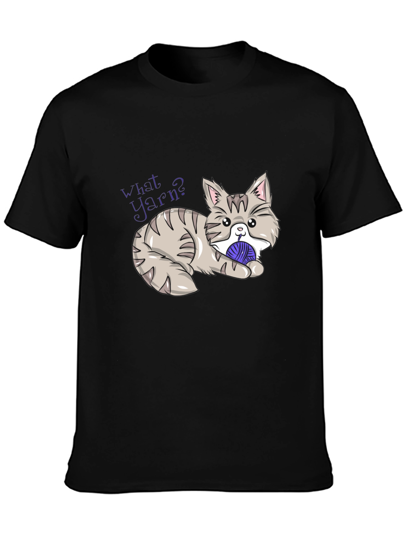 What Yarn? Cat Graphic T-Shirt - Novelty Tee