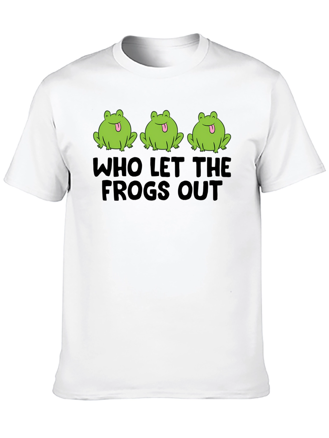 Who Let The Frogs Out Black T-Shirt