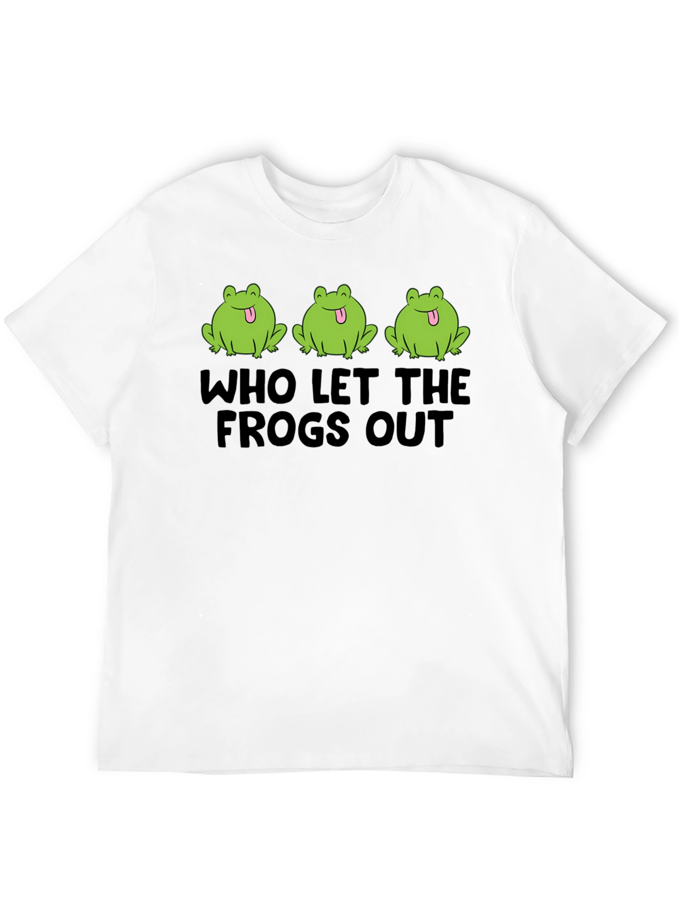 Who Let The Frogs Out Black T-Shirt