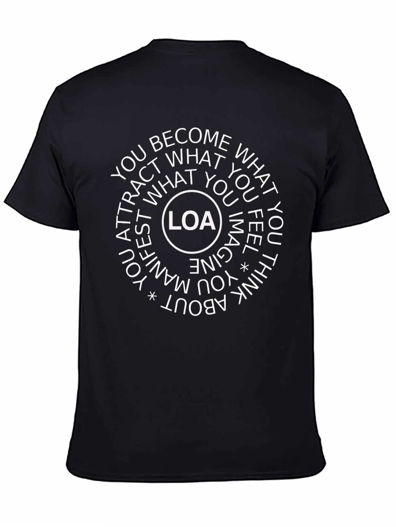 LOA Law of Attraction Black Graphic Tee