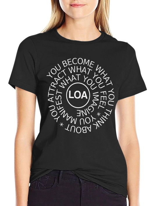 LOA Law of Attraction Black Graphic Tee