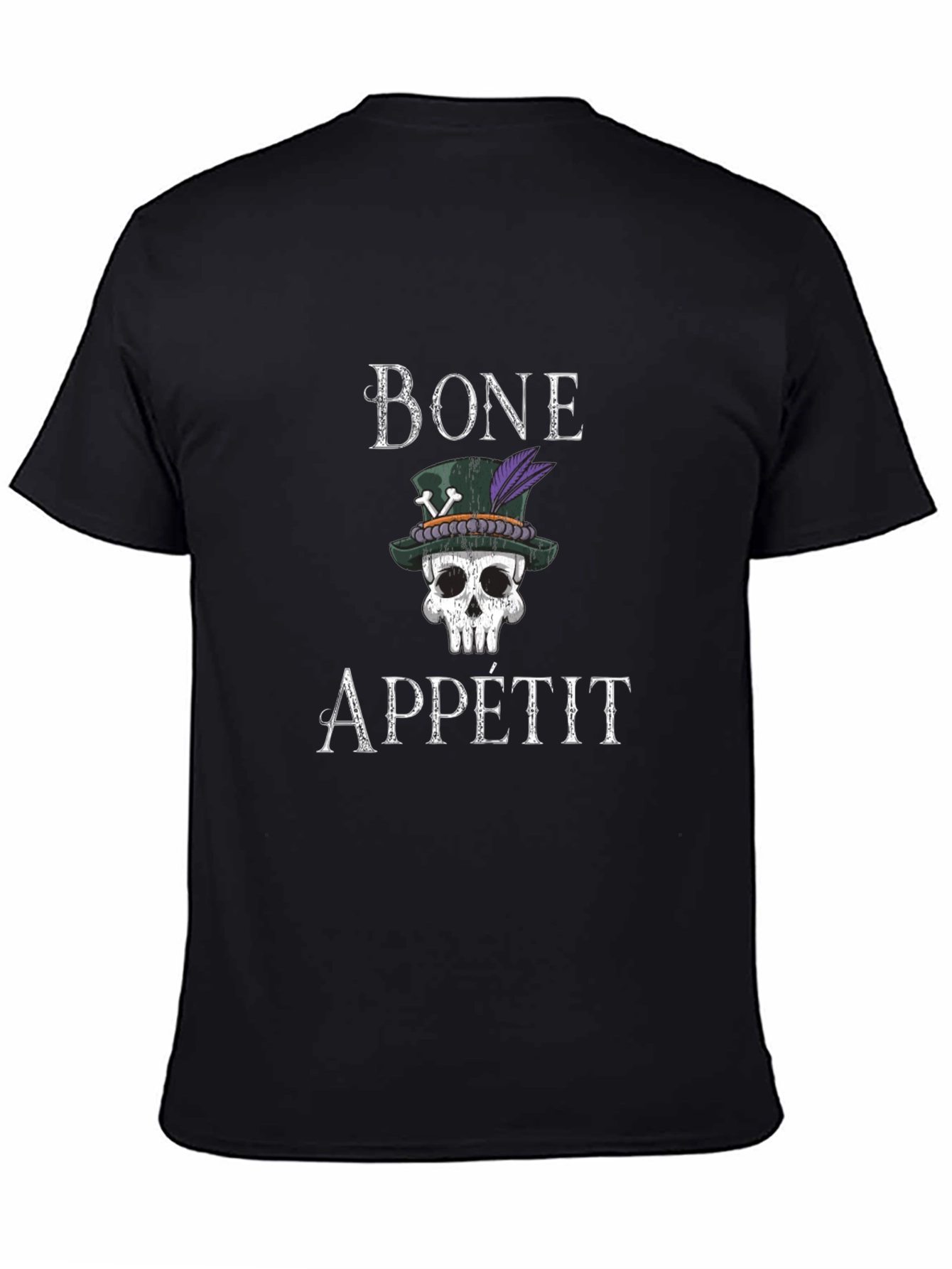 Bone Appetit Skull Graphic Tee - Black T-Shirt