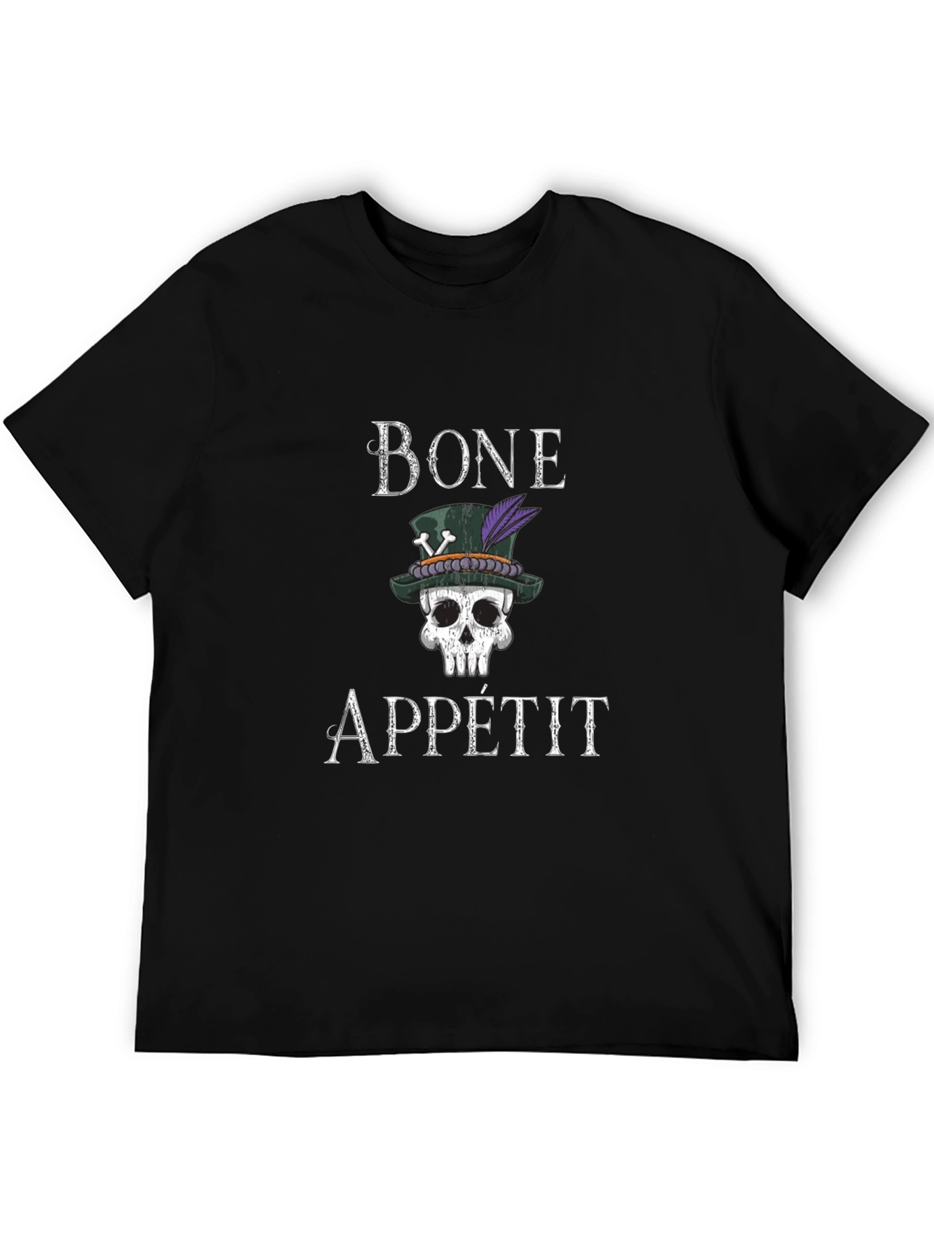 Bone Appetit Skull Graphic Tee - Black T-Shirt