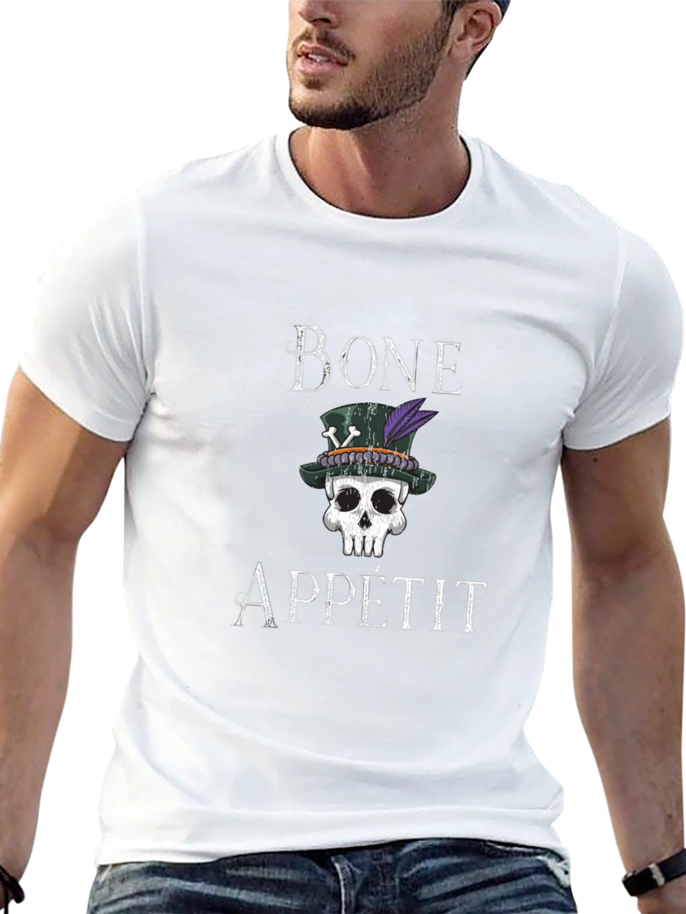 Bone Appetit Skull Graphic Tee - Black T-Shirt