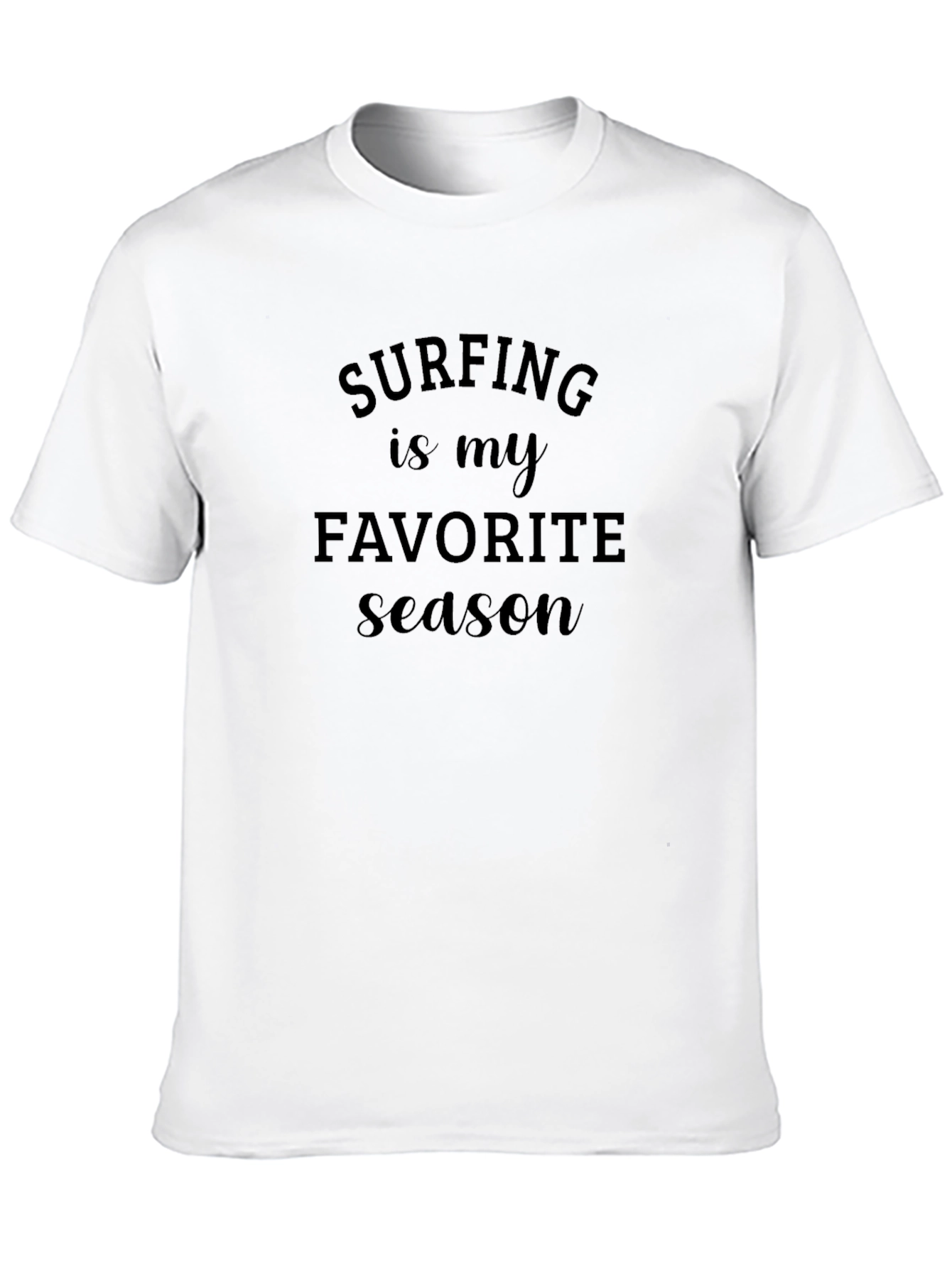Surfing is my Favorite Season Black T-Shirt