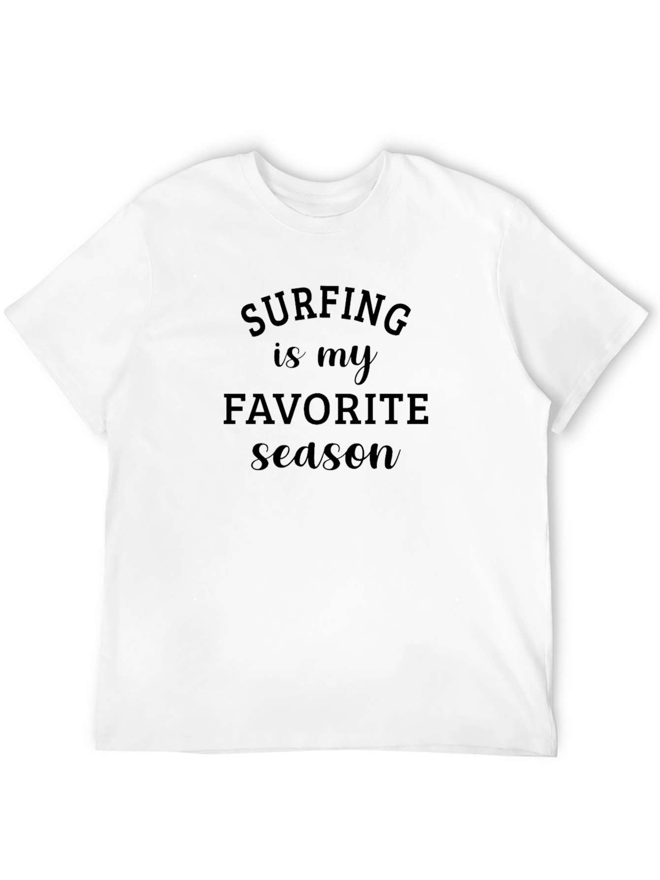 Surfing is my Favorite Season Black T-Shirt