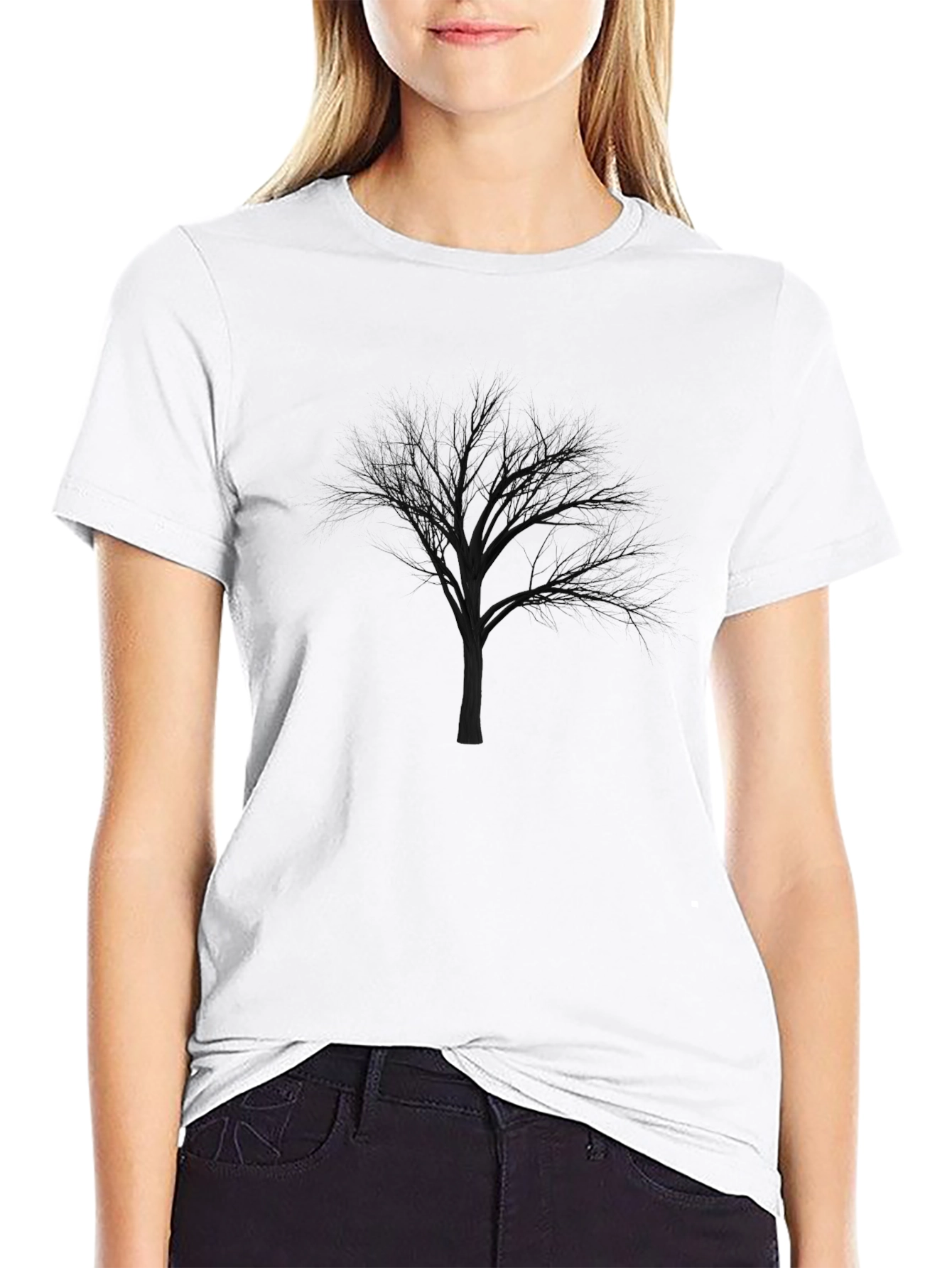 Minimalist Black Tree Graphic Tee