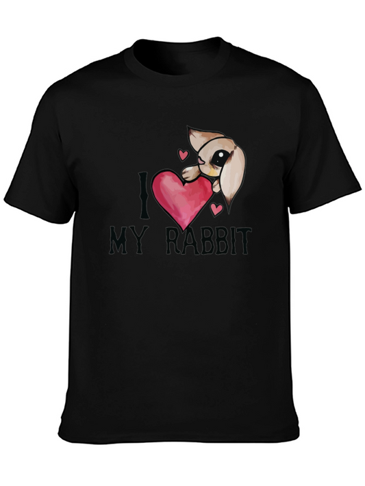 I Love My Rabbit Graphic Tee - Cute Pet Owner Shirt