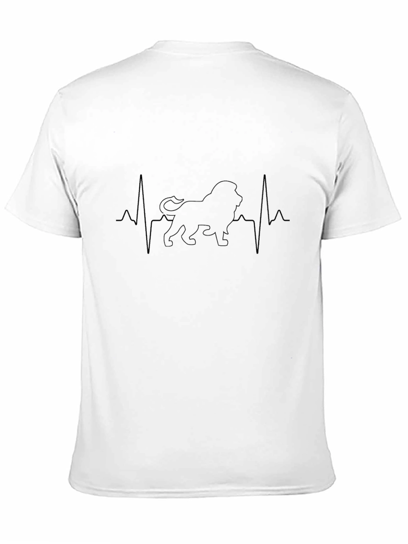Lion Heartbeat Graphic Tee - Stylish Mens Black T-Shirt
