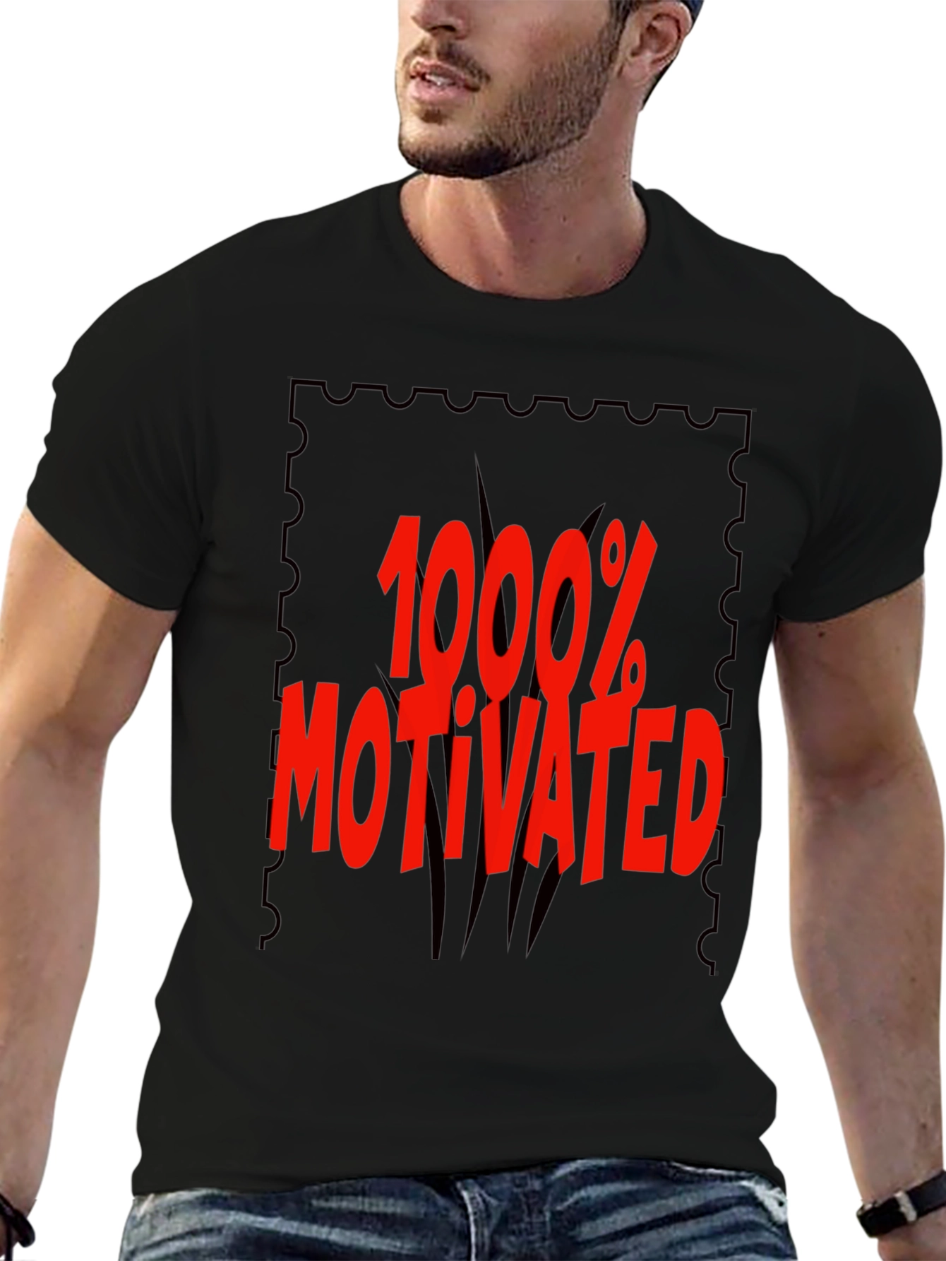 1000% Motivated Graphic Tee - Black