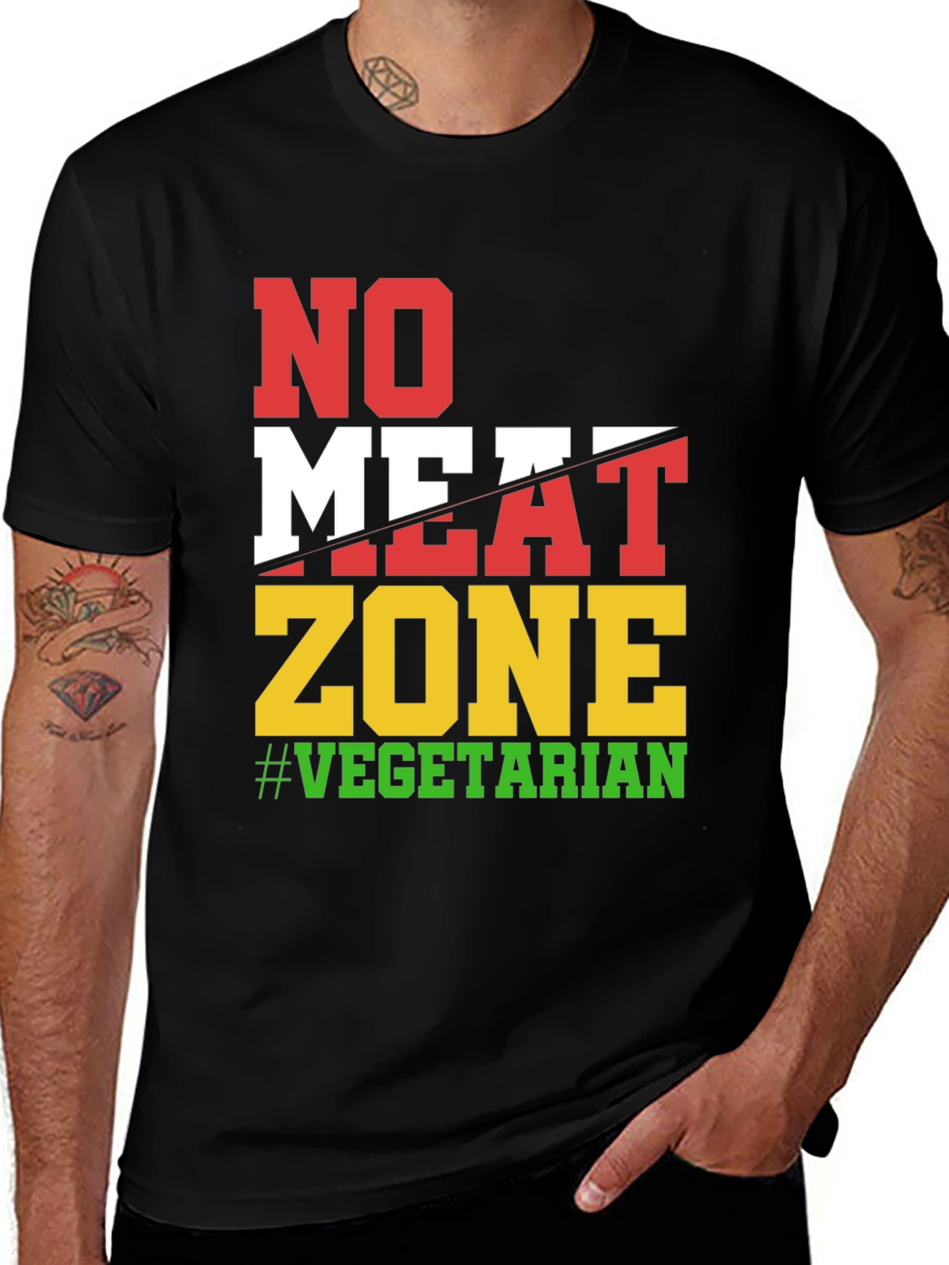 No Meat Zone Vegetarian Graphic T-Shirt