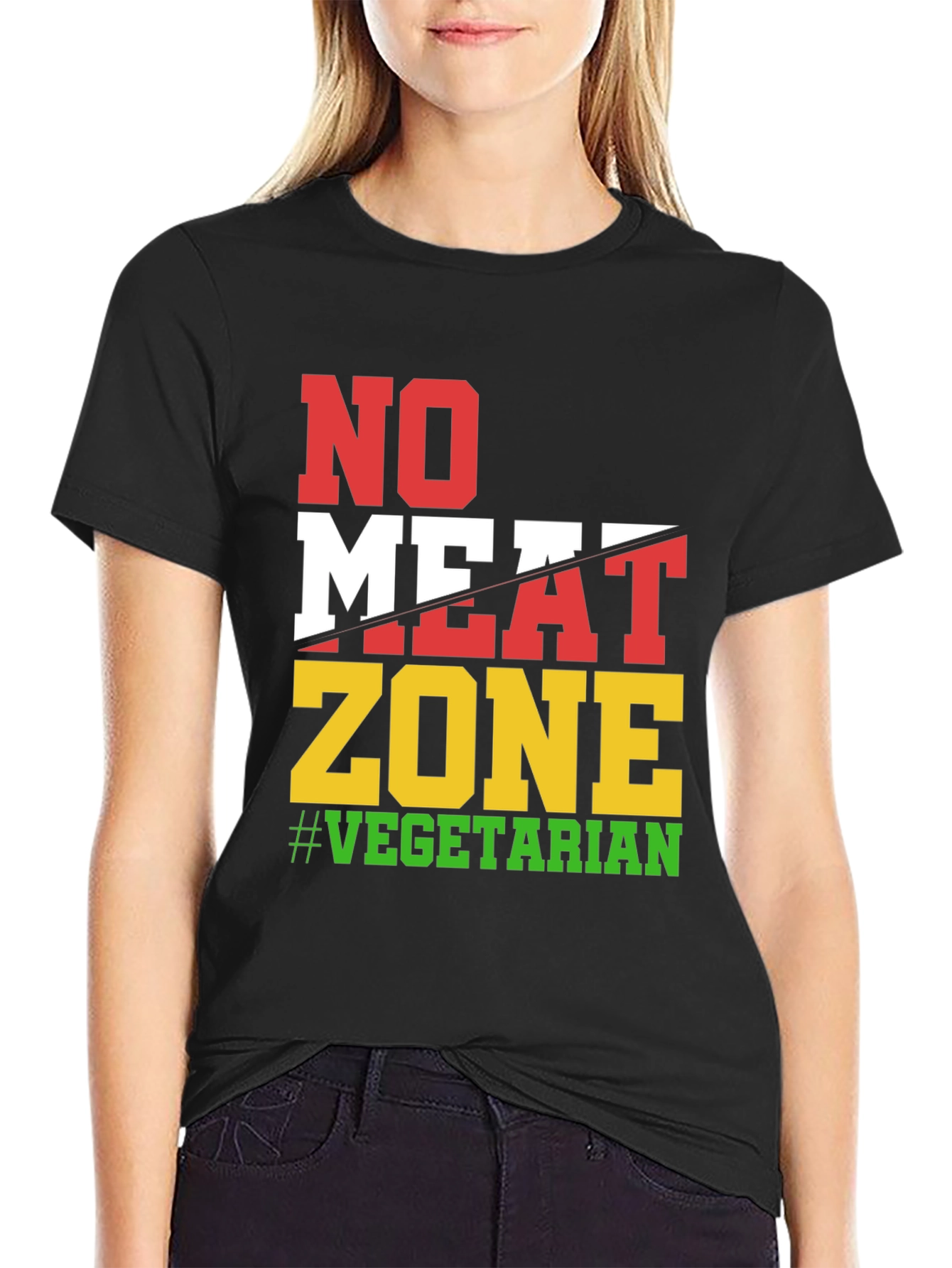 No Meat Zone Vegetarian Graphic T-Shirt