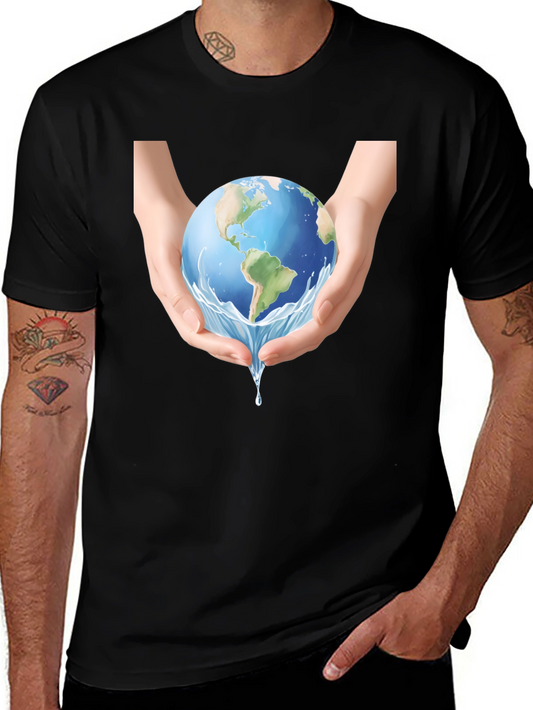Earth in Hands Graphic Tee - Black