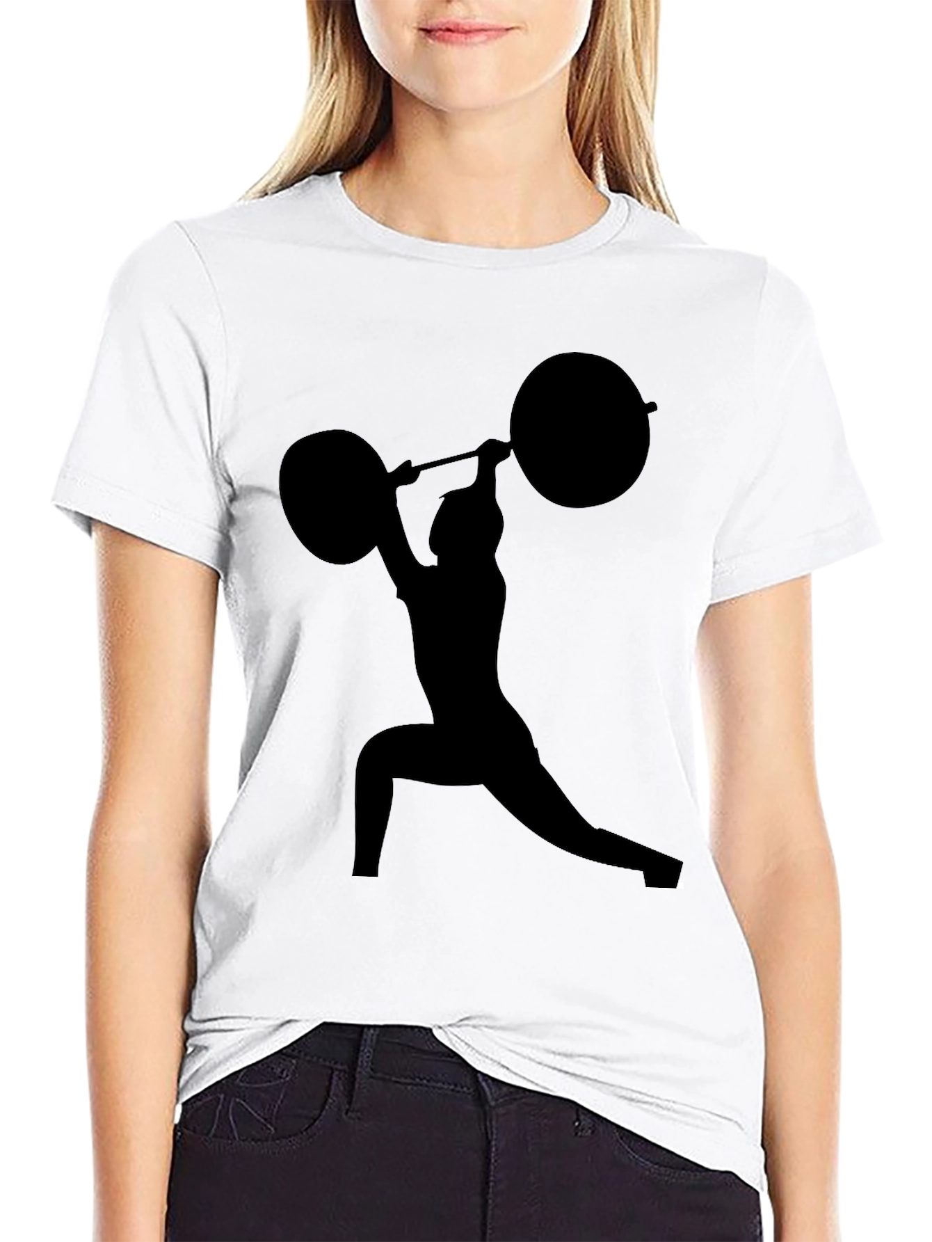Weightlifting Silhouette Black T-Shirt