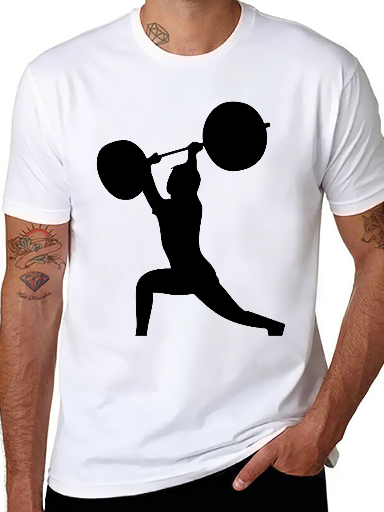 Weightlifting Silhouette Black T-Shirt