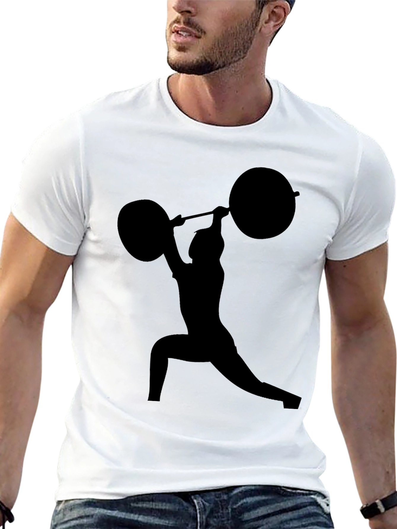 Weightlifting Silhouette Black T-Shirt