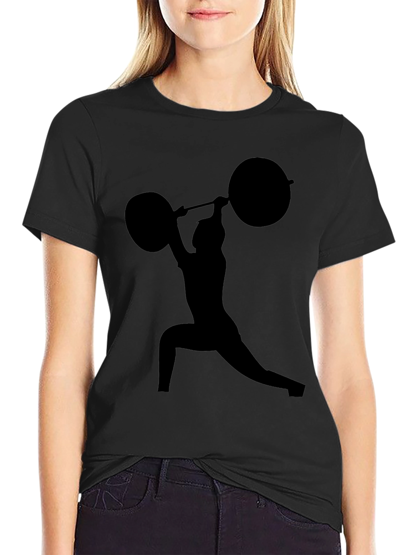 Weightlifting Silhouette Black T-Shirt