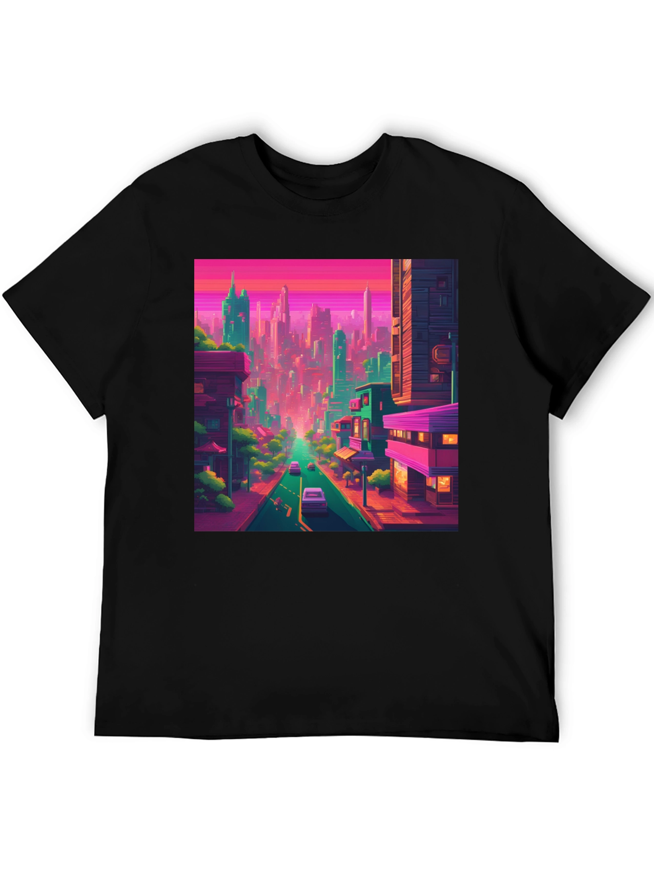 Retro Cityscape Tee - Vibrant Urban Style