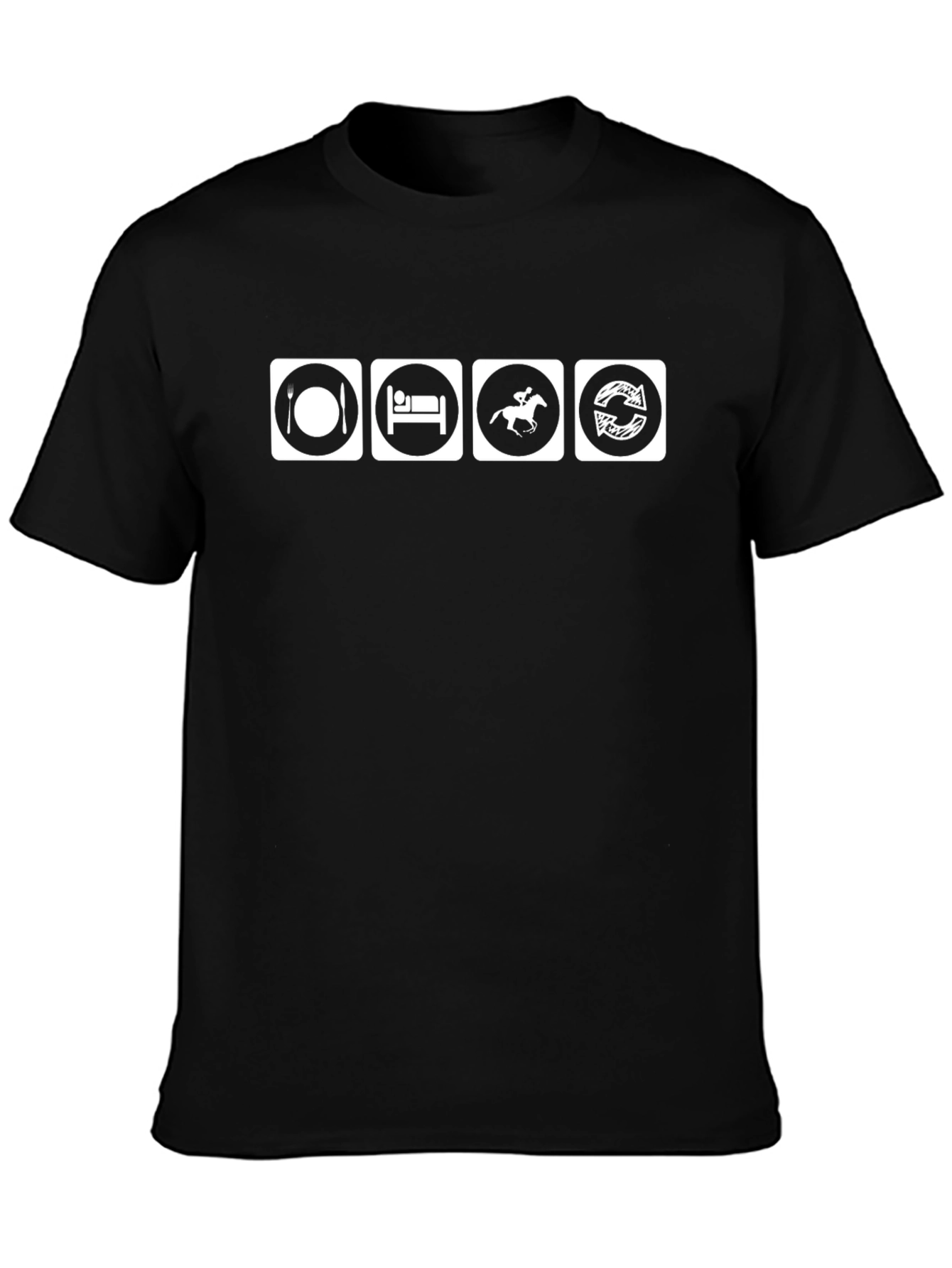 Eat Sleep Ride Repeat Black T-Shirt