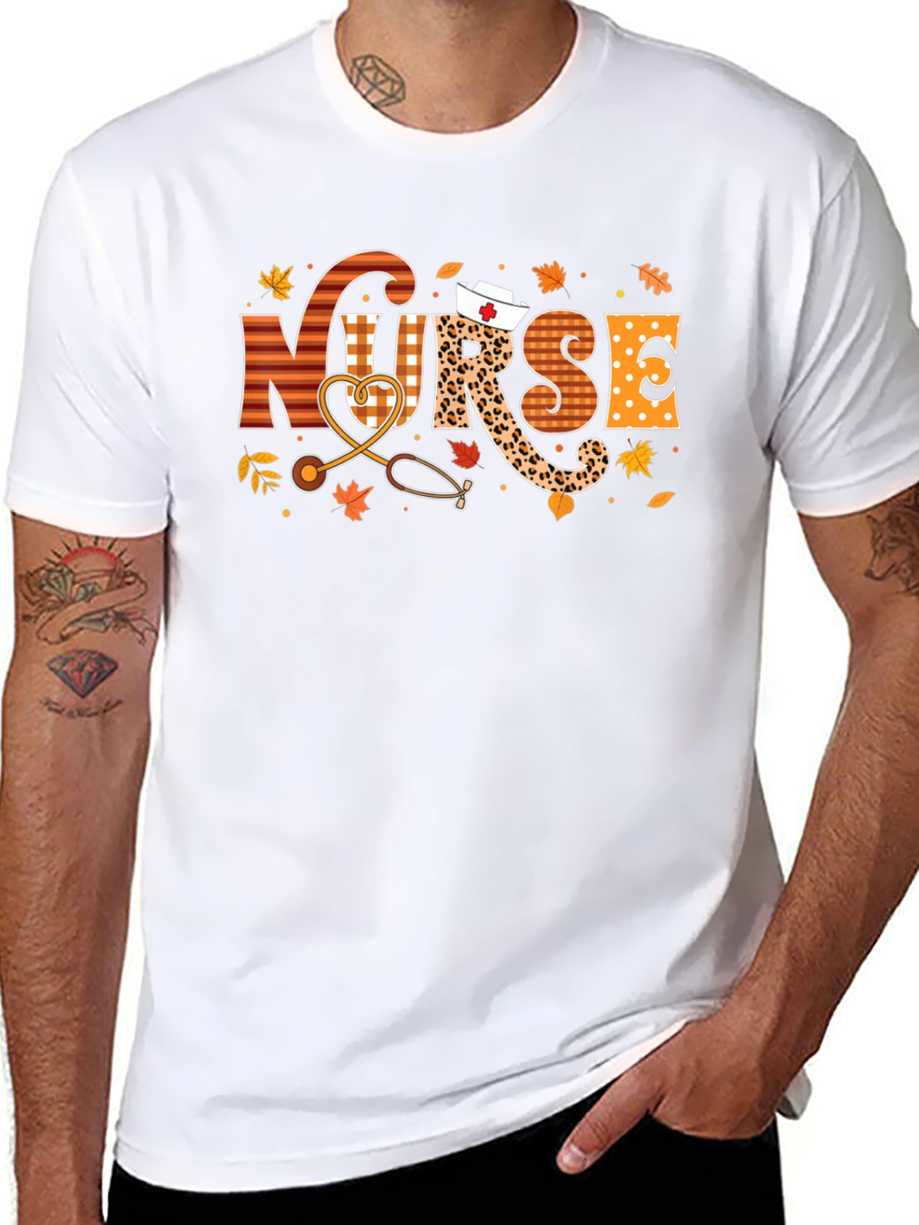 Nurse Autumn Graphic Tee - Stylish Fall Apparel