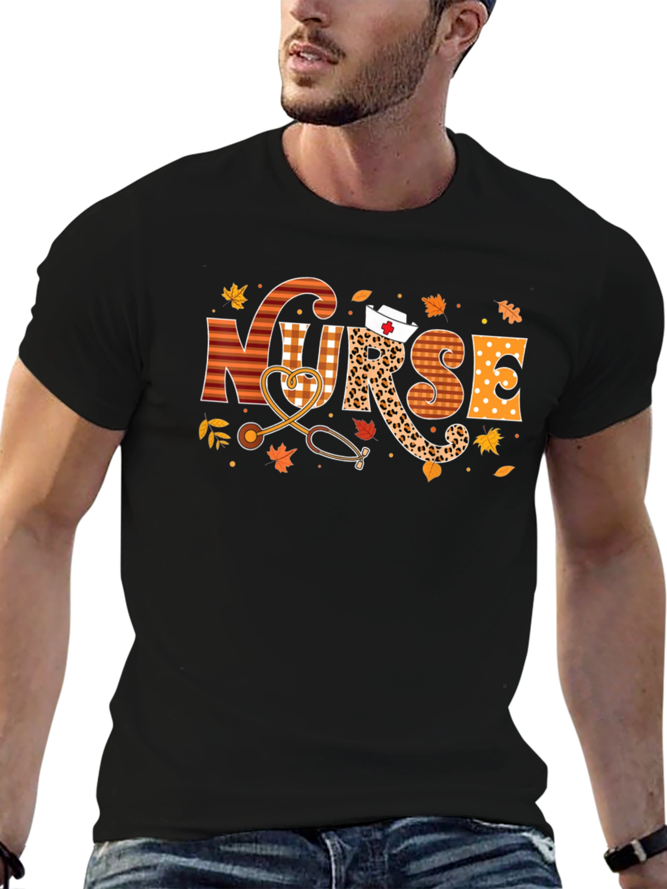 Nurse Autumn Graphic Tee - Stylish Fall Apparel