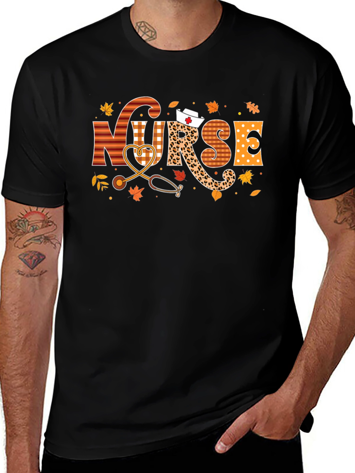 Nurse Autumn Graphic Tee - Stylish Fall Apparel