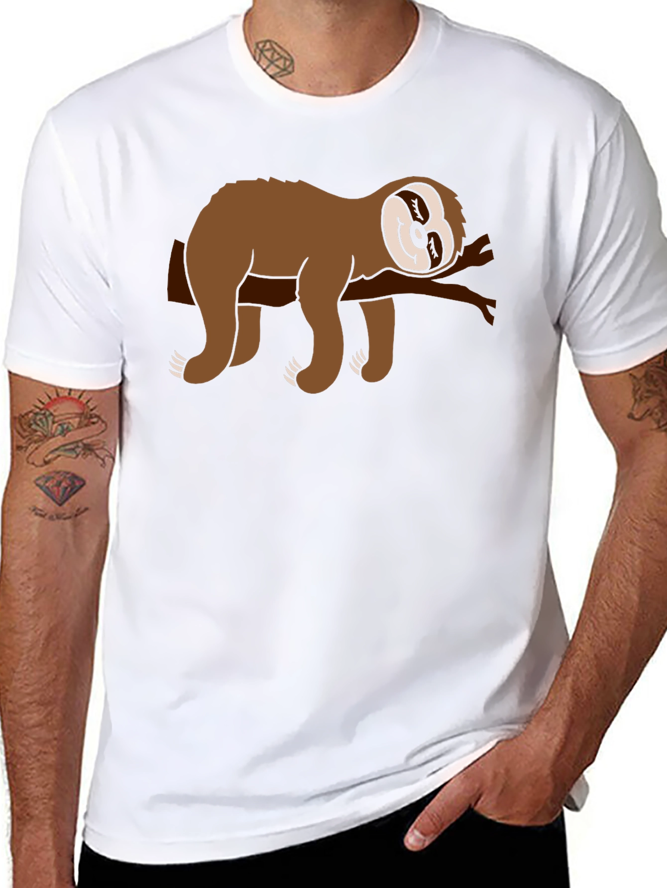 Chill Sloth Graphic Tee - Comfy Black T-Shirt