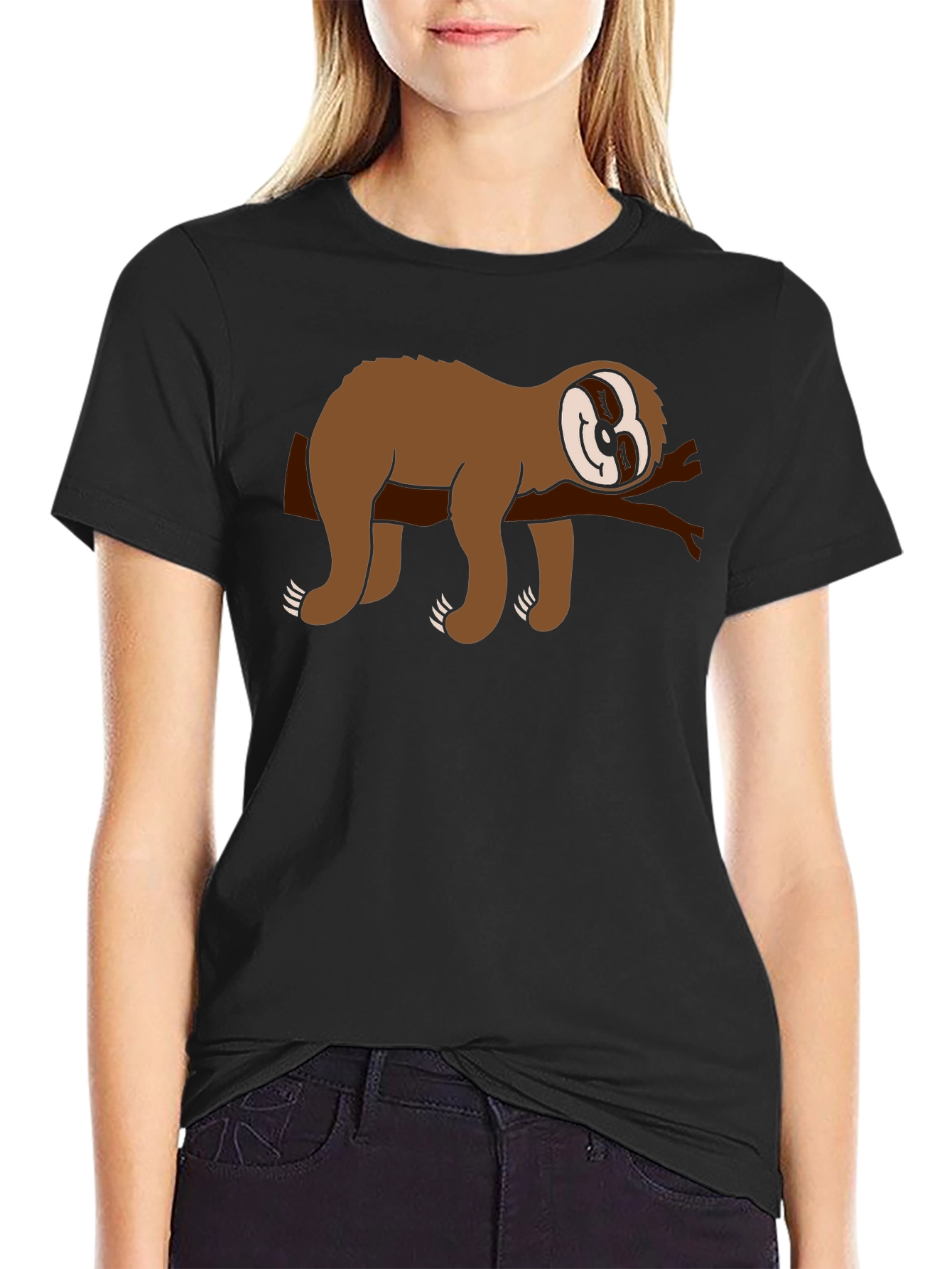 Chill Sloth Graphic Tee - Comfy Black T-Shirt