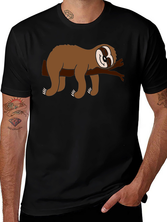 Chill Sloth Graphic Tee - Comfy Black T-Shirt