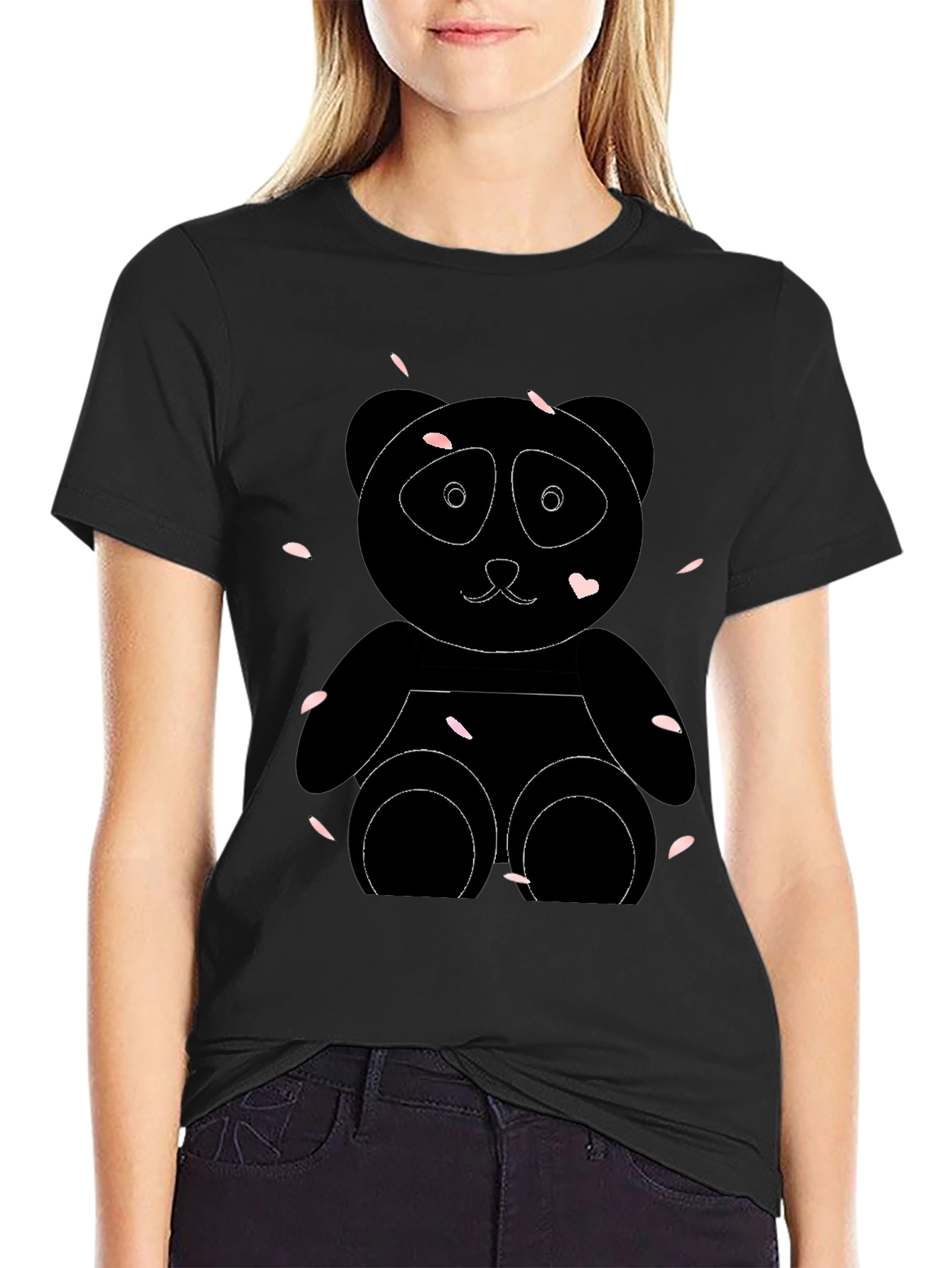 Black Panda Bear Graphic Tee