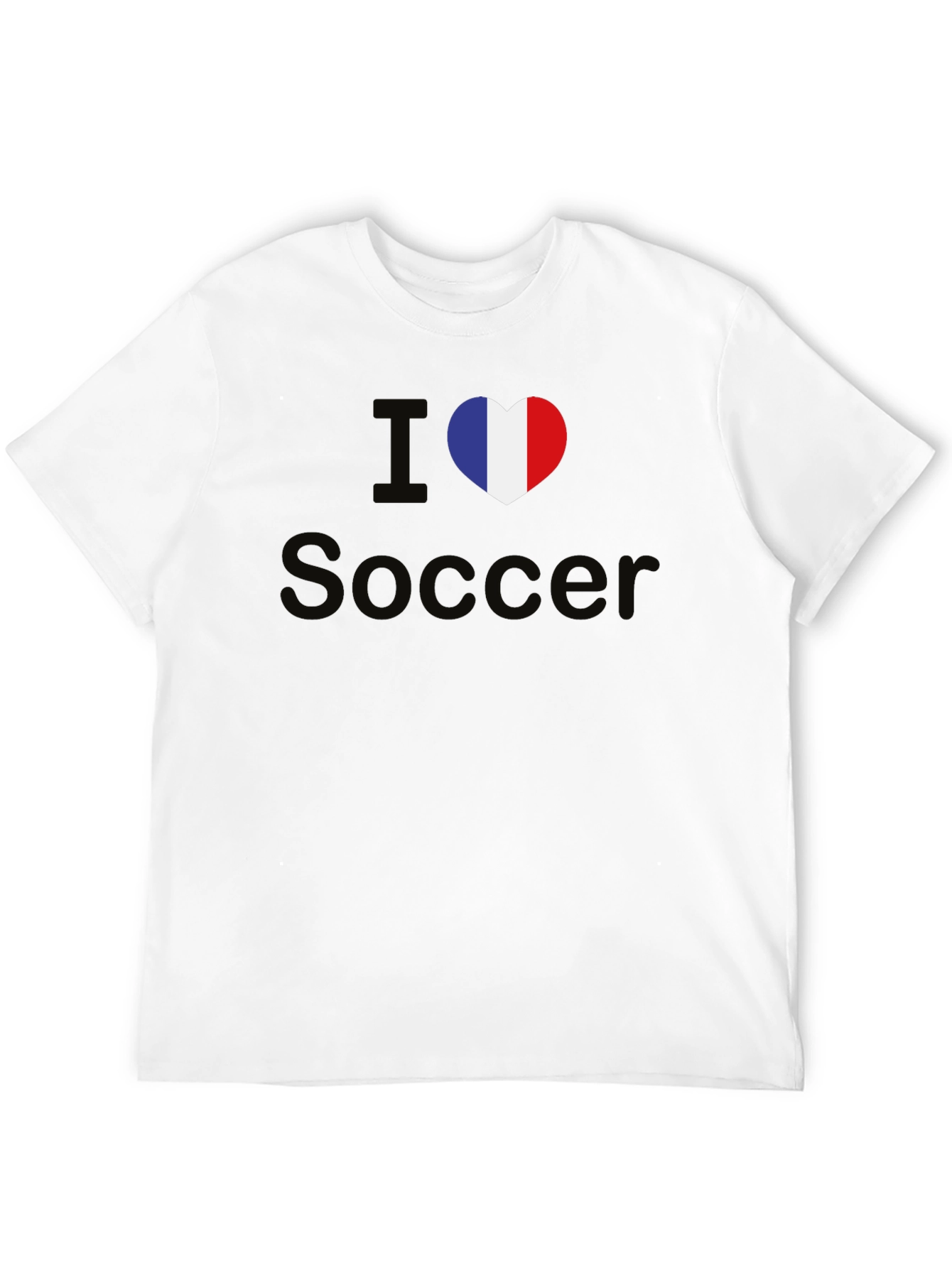 I Love Soccer France Flag Heart T-Shirt