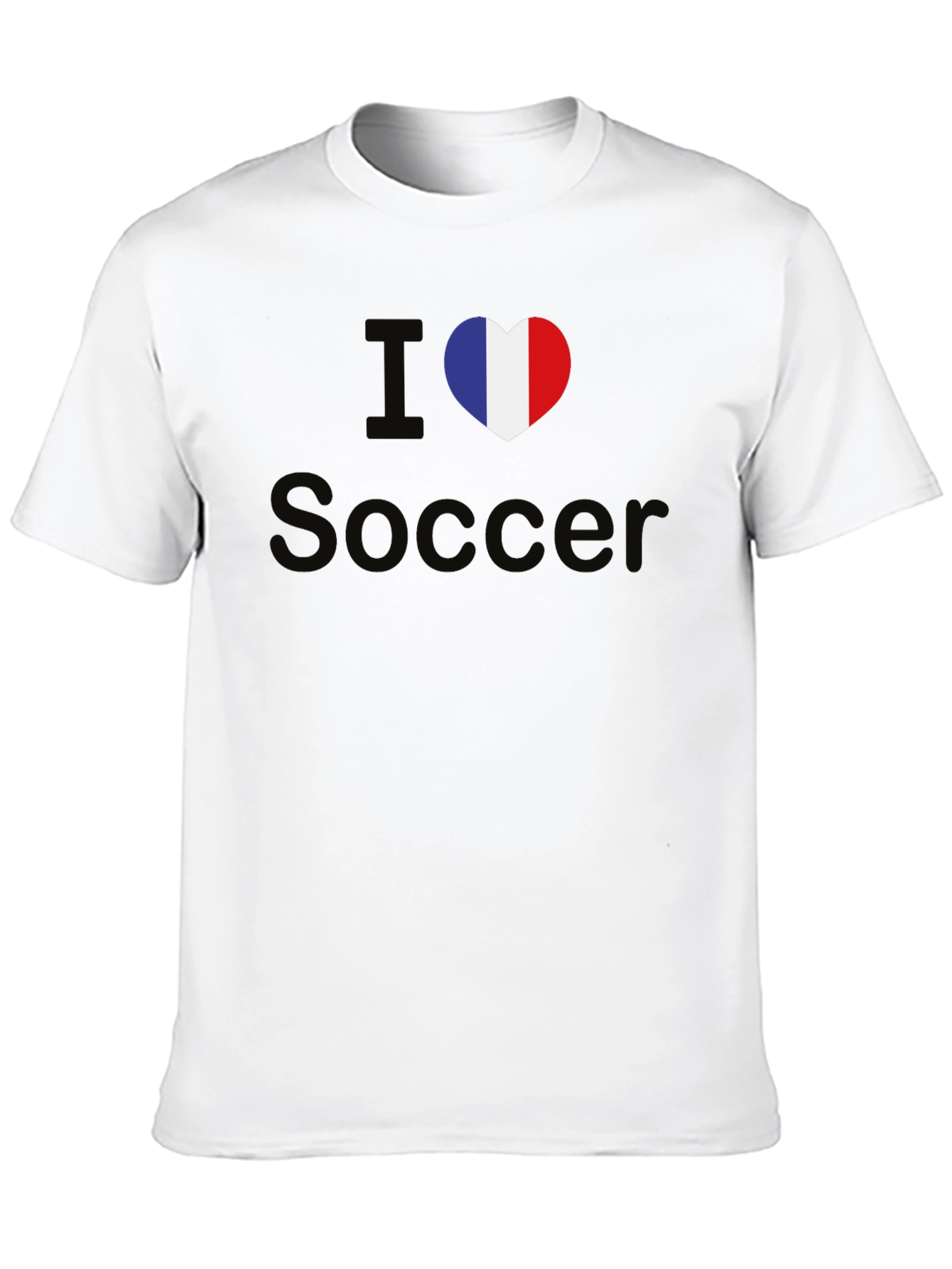 I Love Soccer France Flag Heart T-Shirt