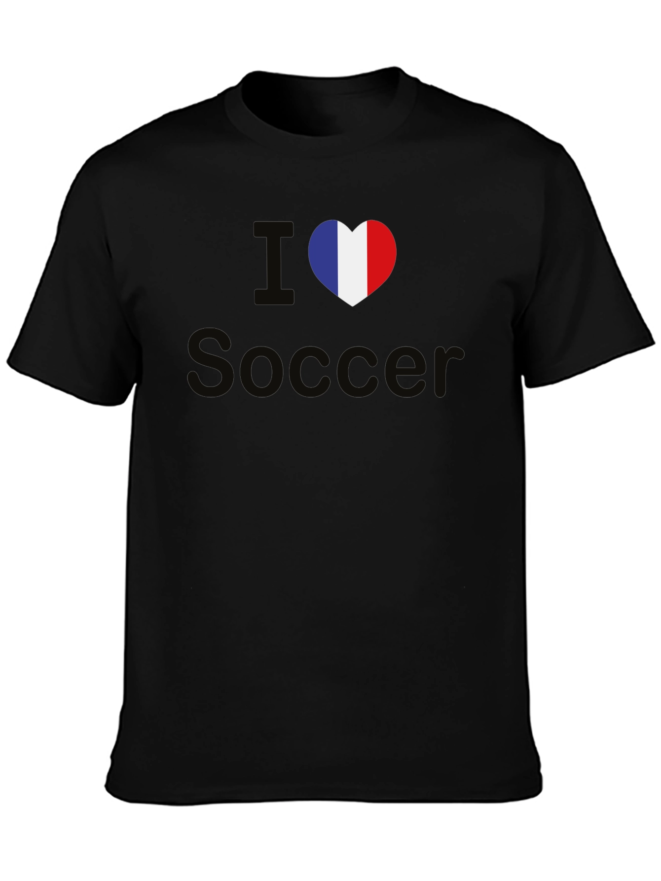 I Love Soccer France Flag Heart T-Shirt
