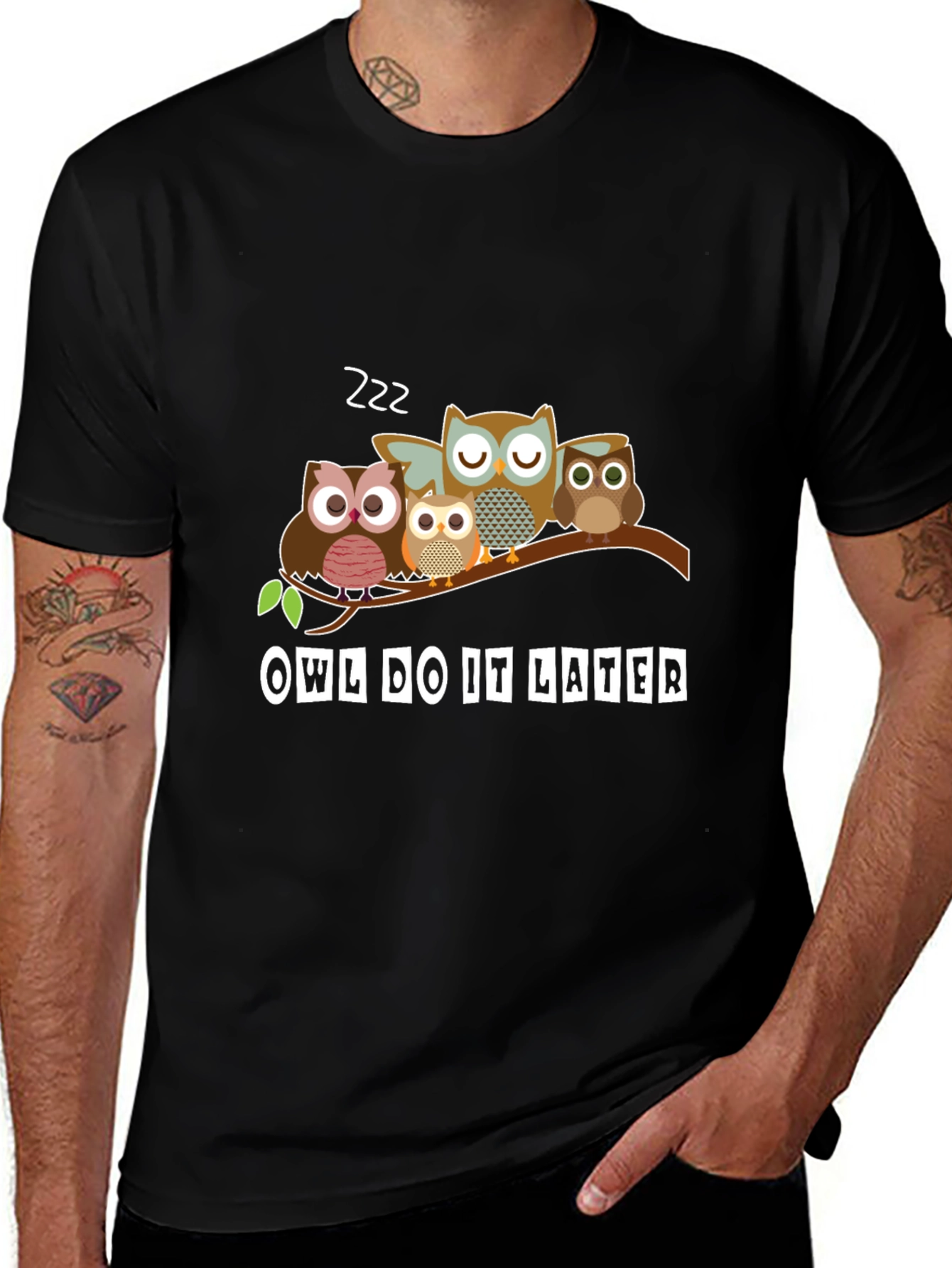 Owl Do It Later T-Shirt - Funny Animal Tee