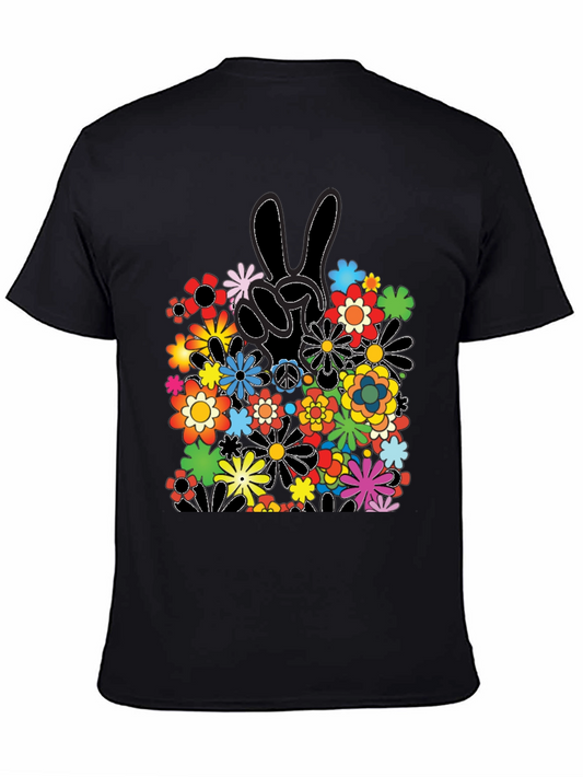 Peace Sign Floral T-Shirt - Retro Hippie Vibes