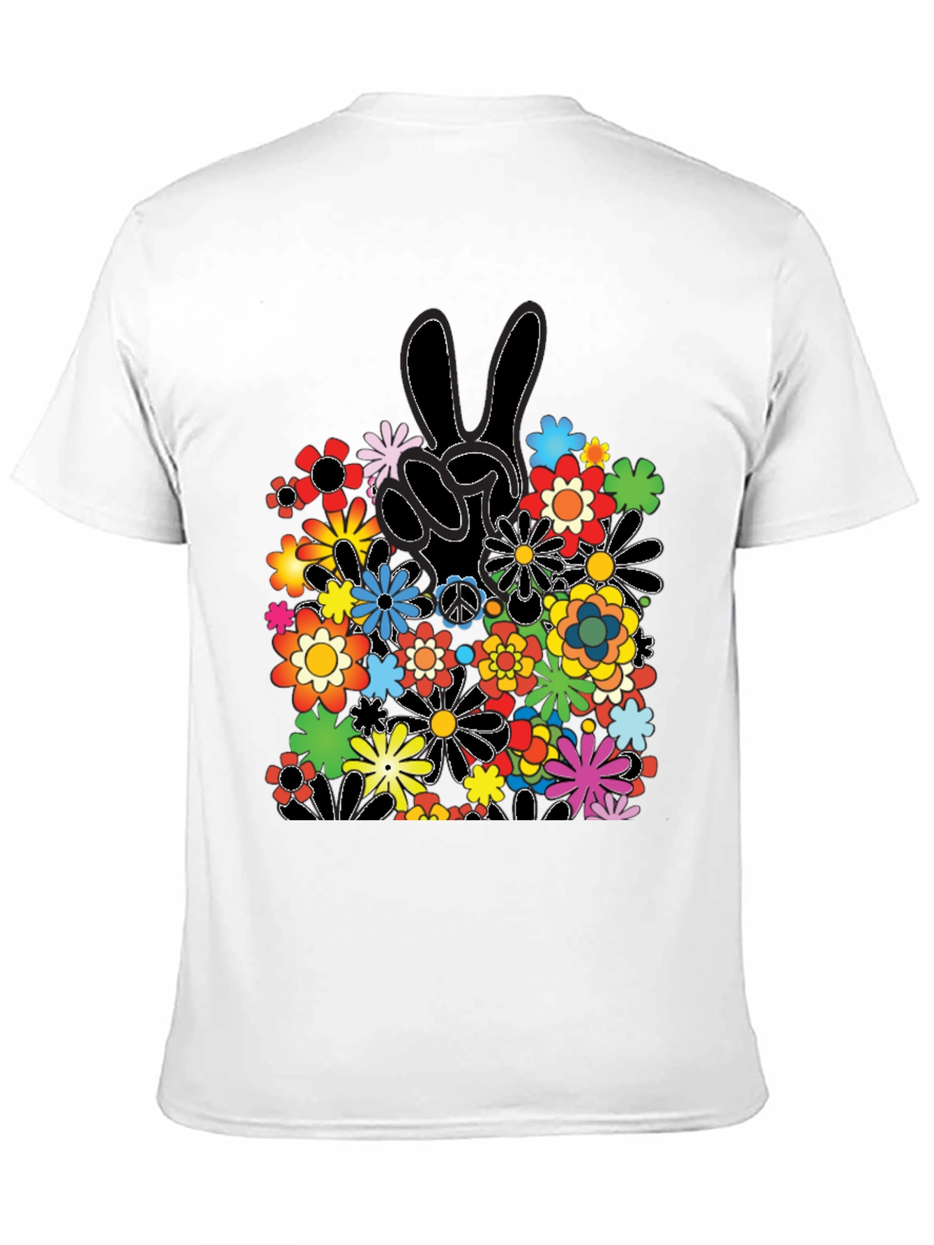 Peace Sign Floral T-Shirt - Retro Hippie Vibes