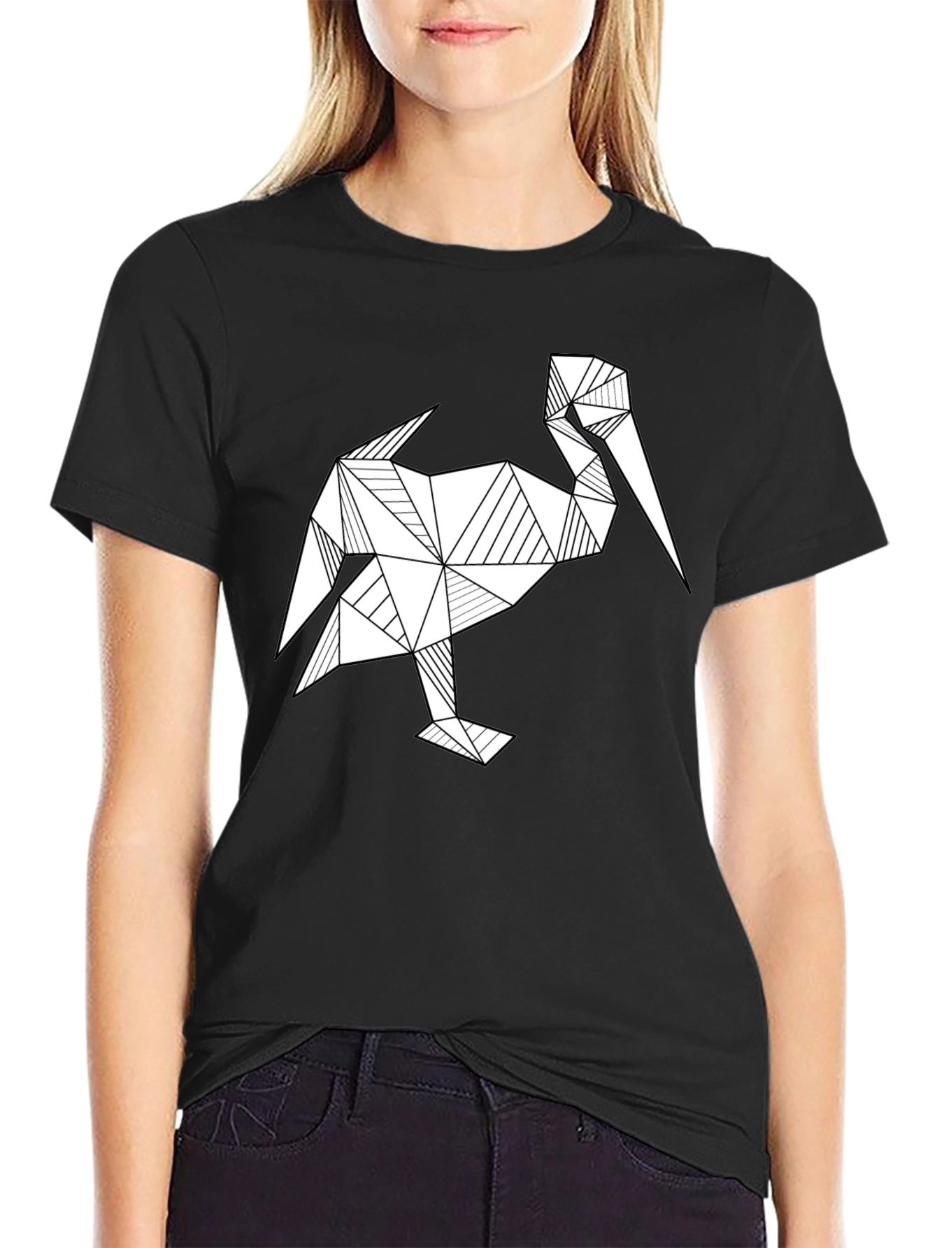 Geometric Pelican Graphic T-Shirt