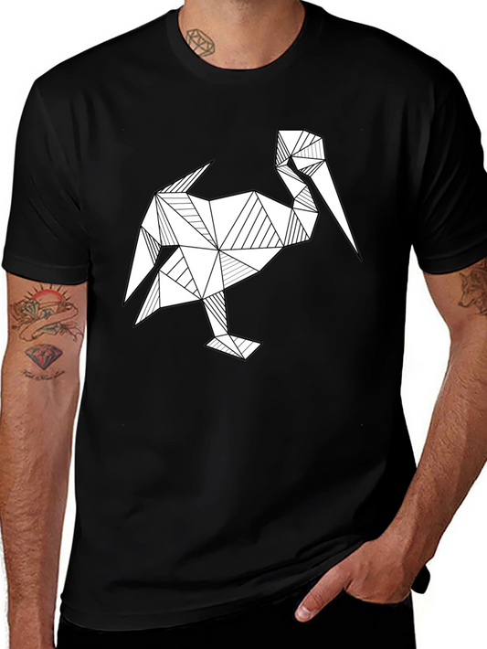 Geometric Pelican Graphic T-Shirt