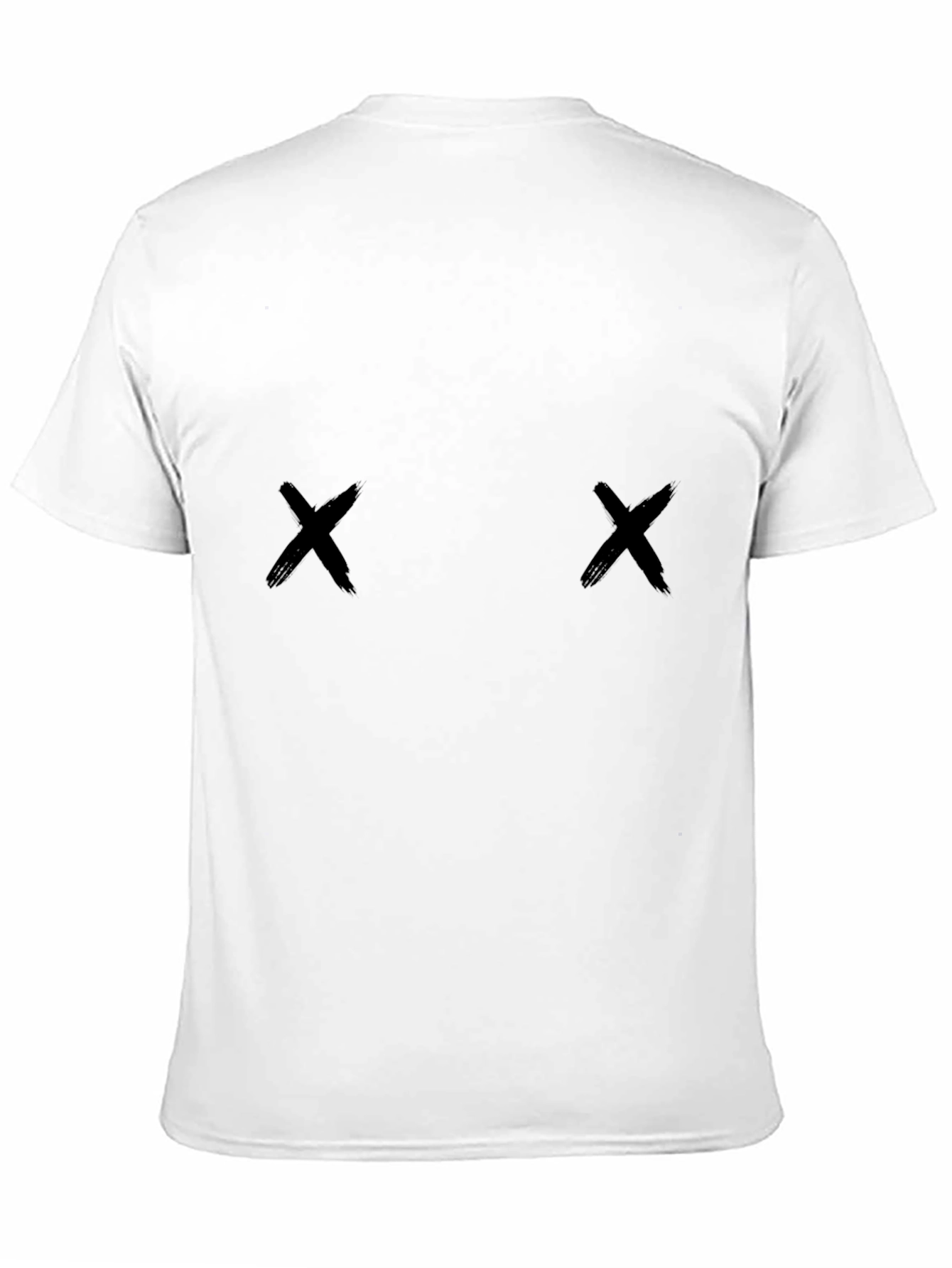 Mens Black X Motif Crew Neck Tee
