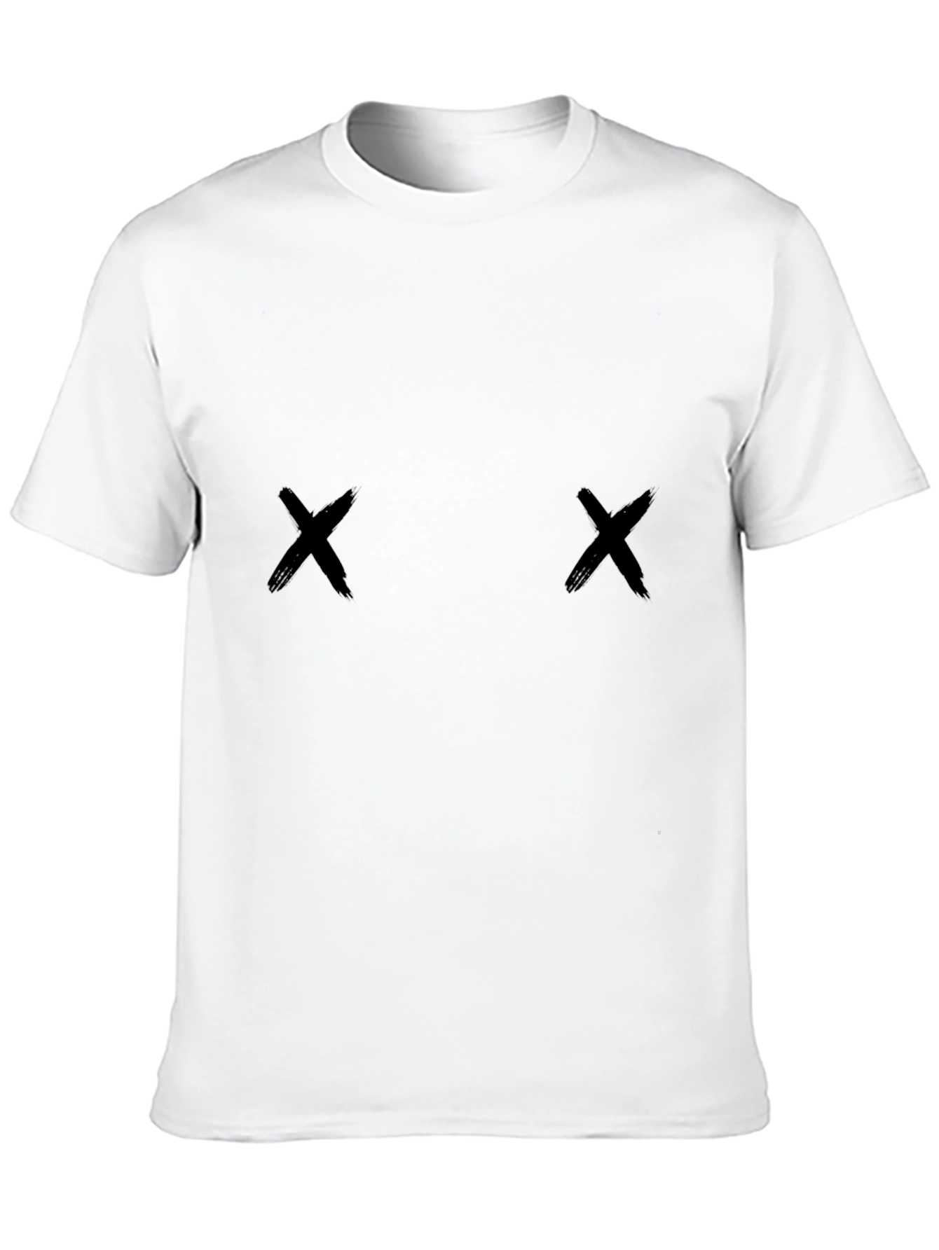 Mens Black X Motif Crew Neck Tee