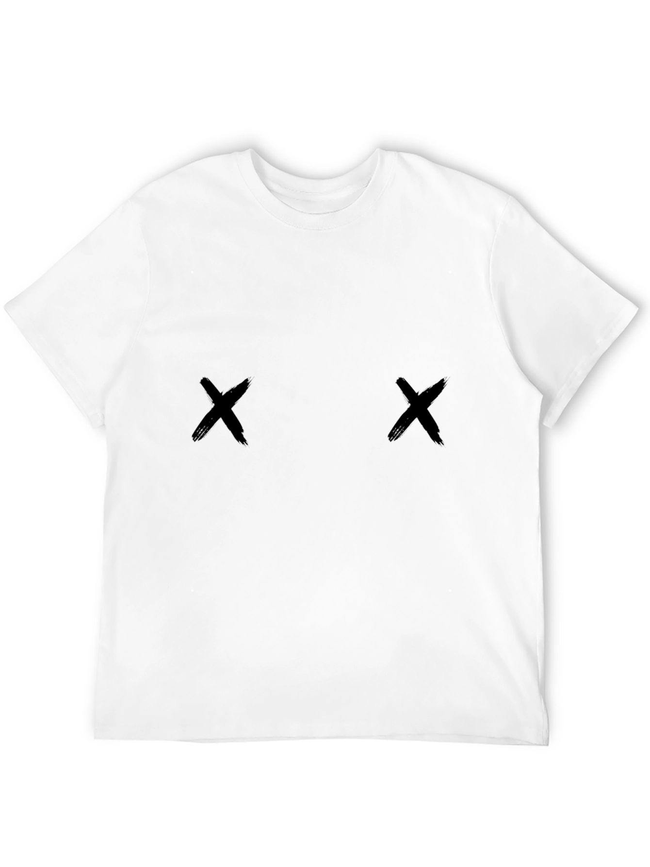 Mens Black X Motif Crew Neck Tee