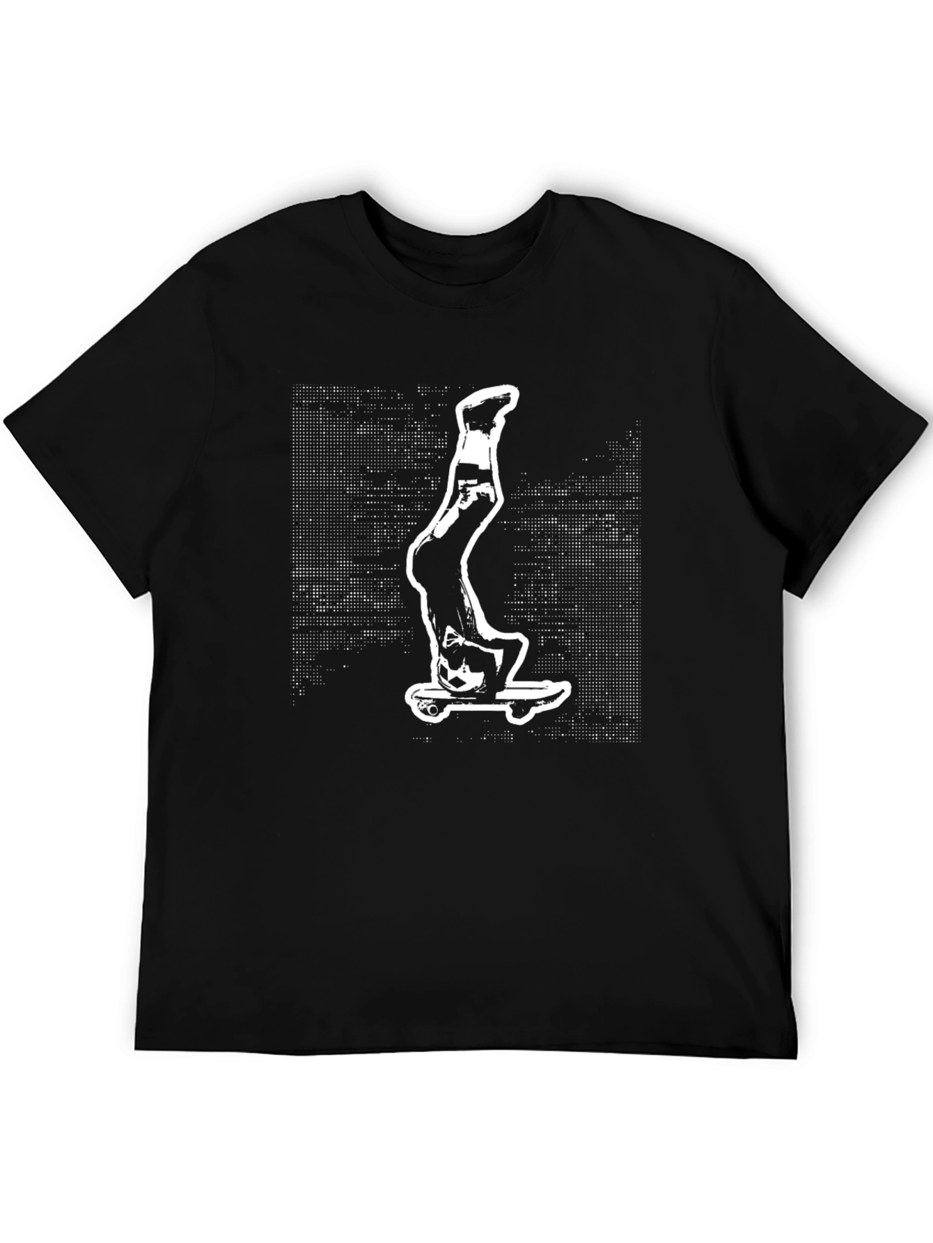 Skateboard Headstand Graphic Tee - Black